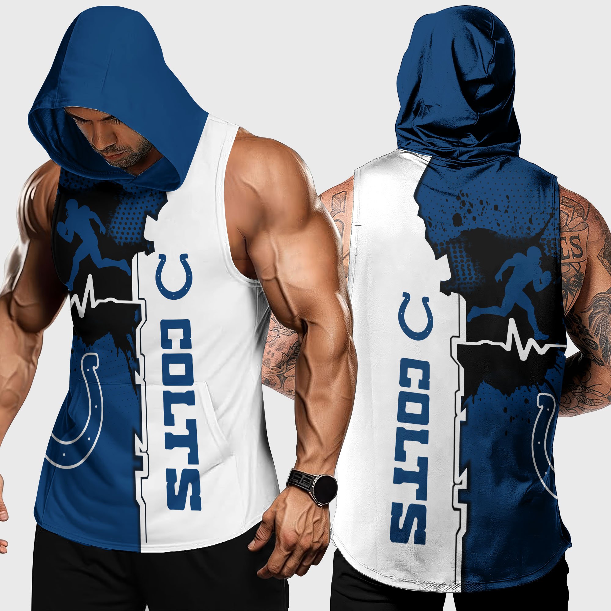 Indianapolis Colts Hoodie Tanktop Custom Your Name, Football Team Hoodie Tanktop, Gift For Football Lovers