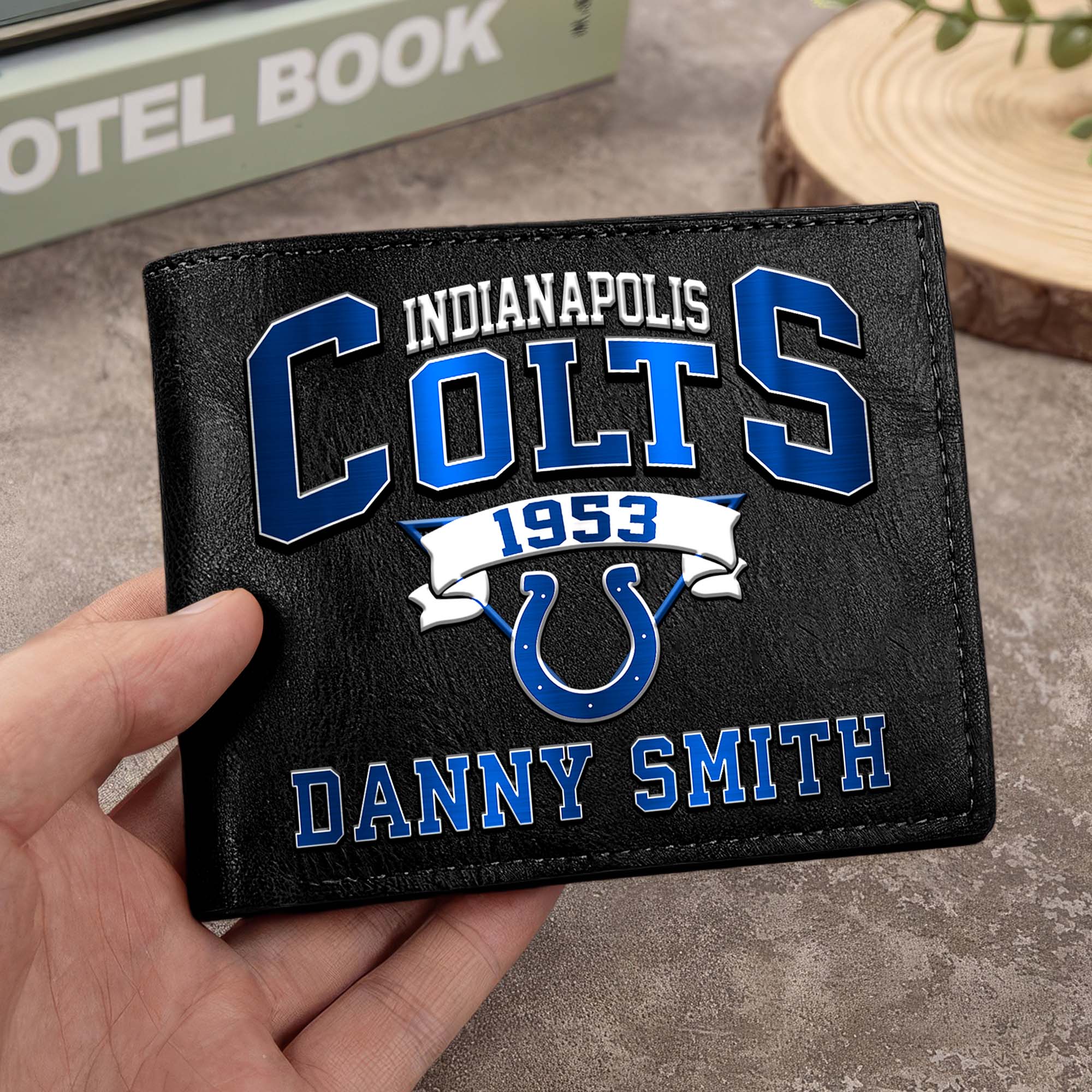 Indianapolis Colts Men Wallet Custom Your Name, Football Team Men Wallet For Fans, Gifts For Football Lovers