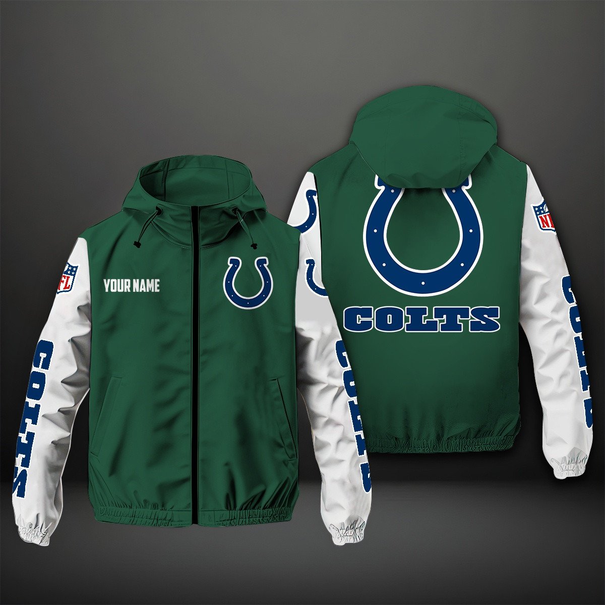 Indianapolis Colts NFL Personalized Windbreaker Jacket For Fan