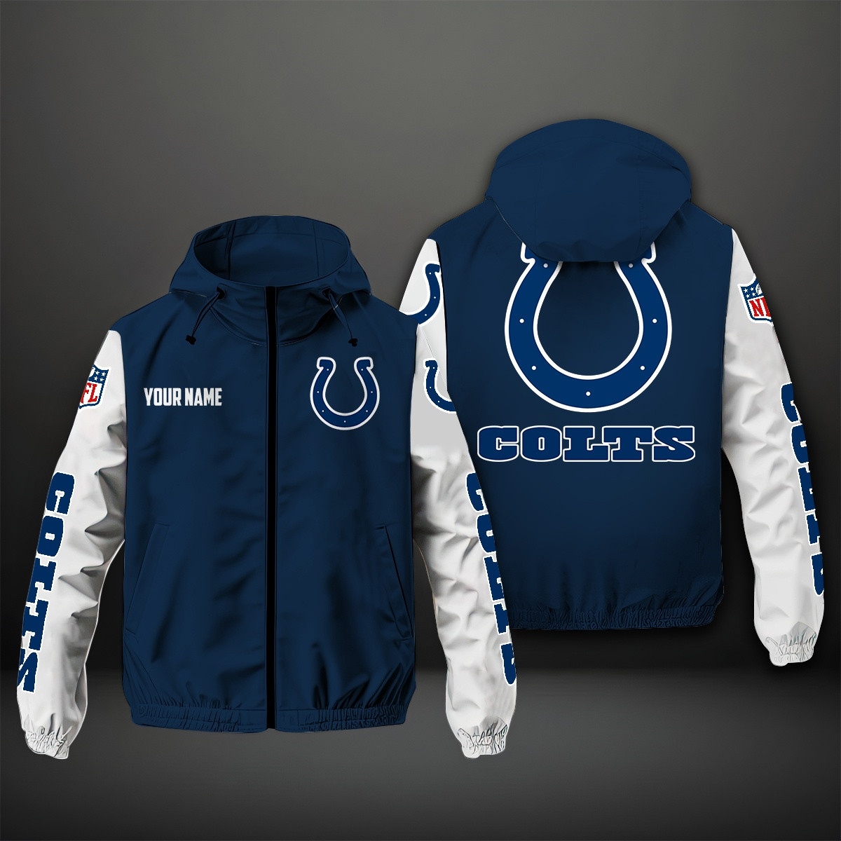 Indianapolis Colts NFL Personalized Windbreaker Jacket For Fan