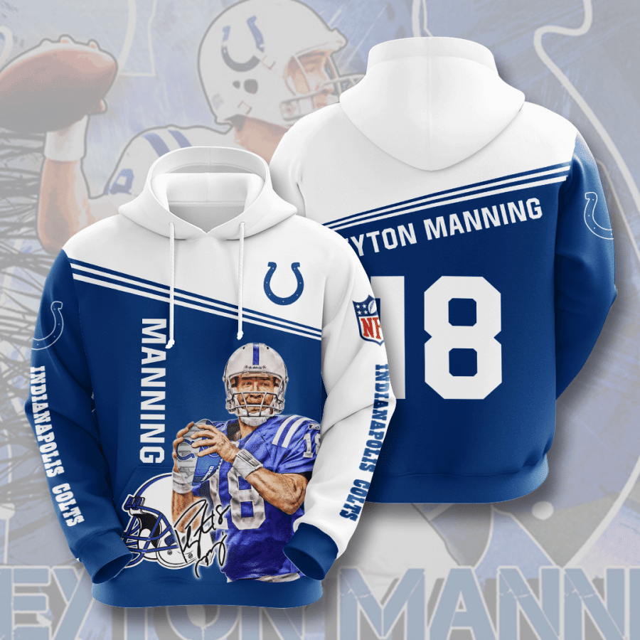 Indianapolis Colts Peyton Manning 18 3D Hoodie