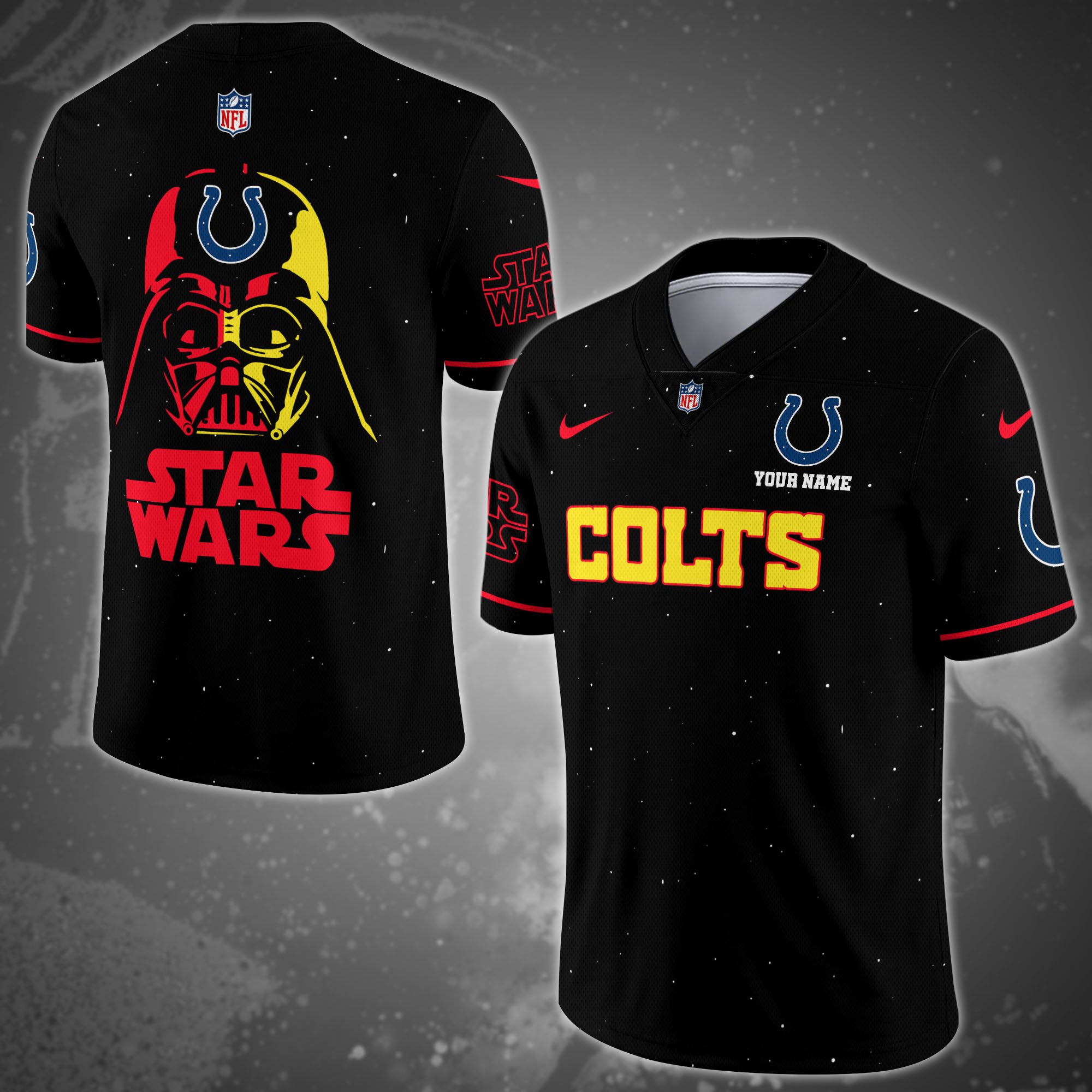 Indianapolis Colts Team And Star Wars Vneck Football Jersey Custom Name, Sport Shirts, Sport Gifts