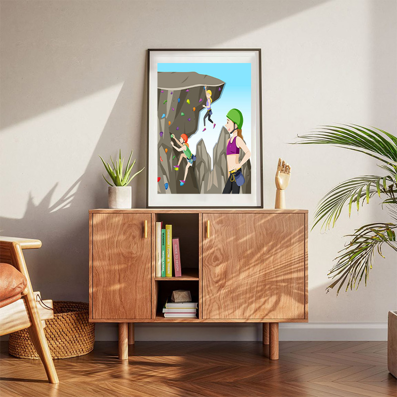 Indoor Rock Climbing Gym Poster