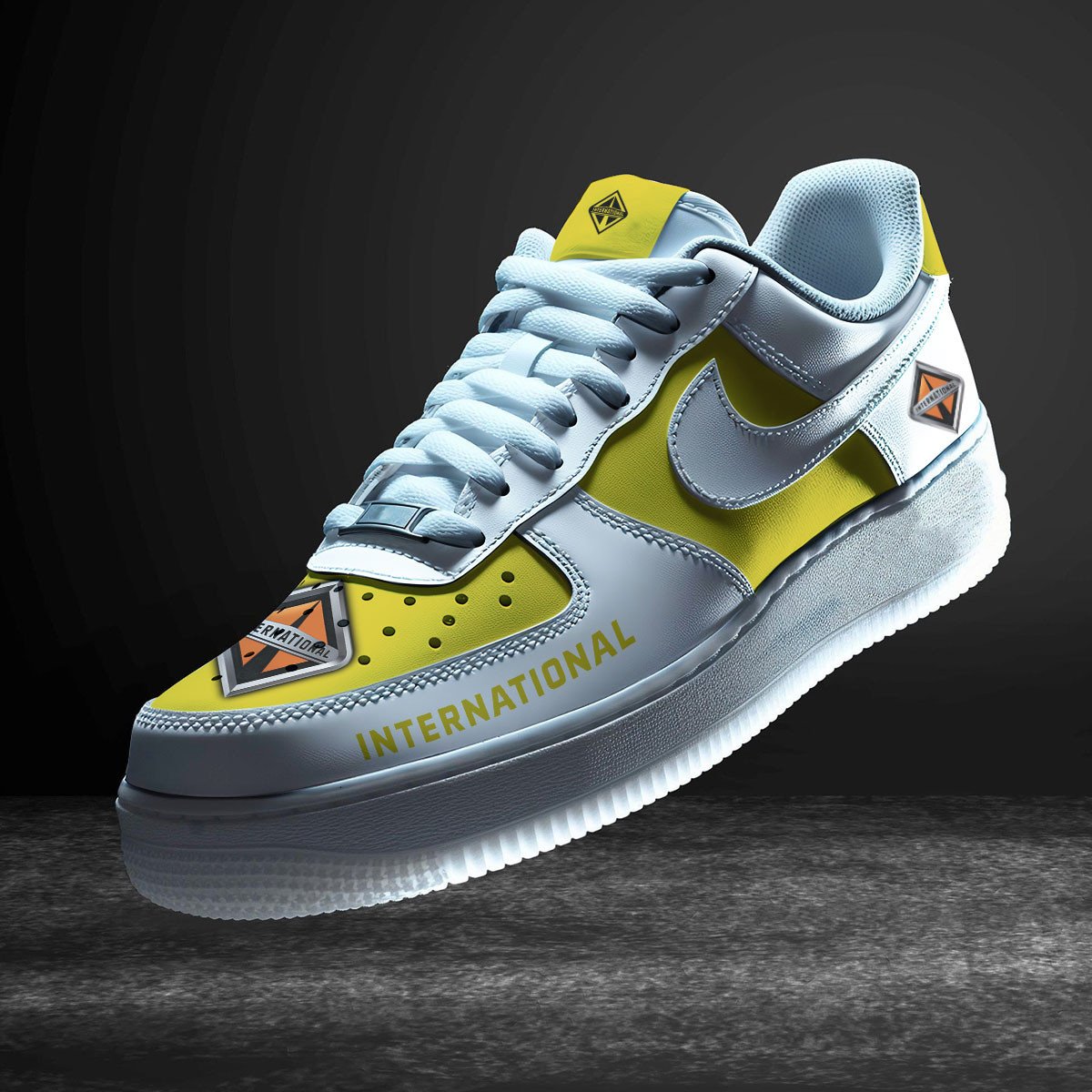 International Air Low Top Sneakers Shoes For Men And Women Custom AF1 Embossed