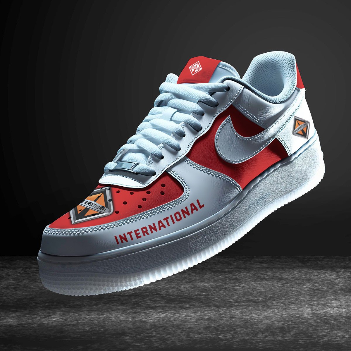 International Air Low Top Sneakers Shoes For Men And Women Custom AF1 Embossed