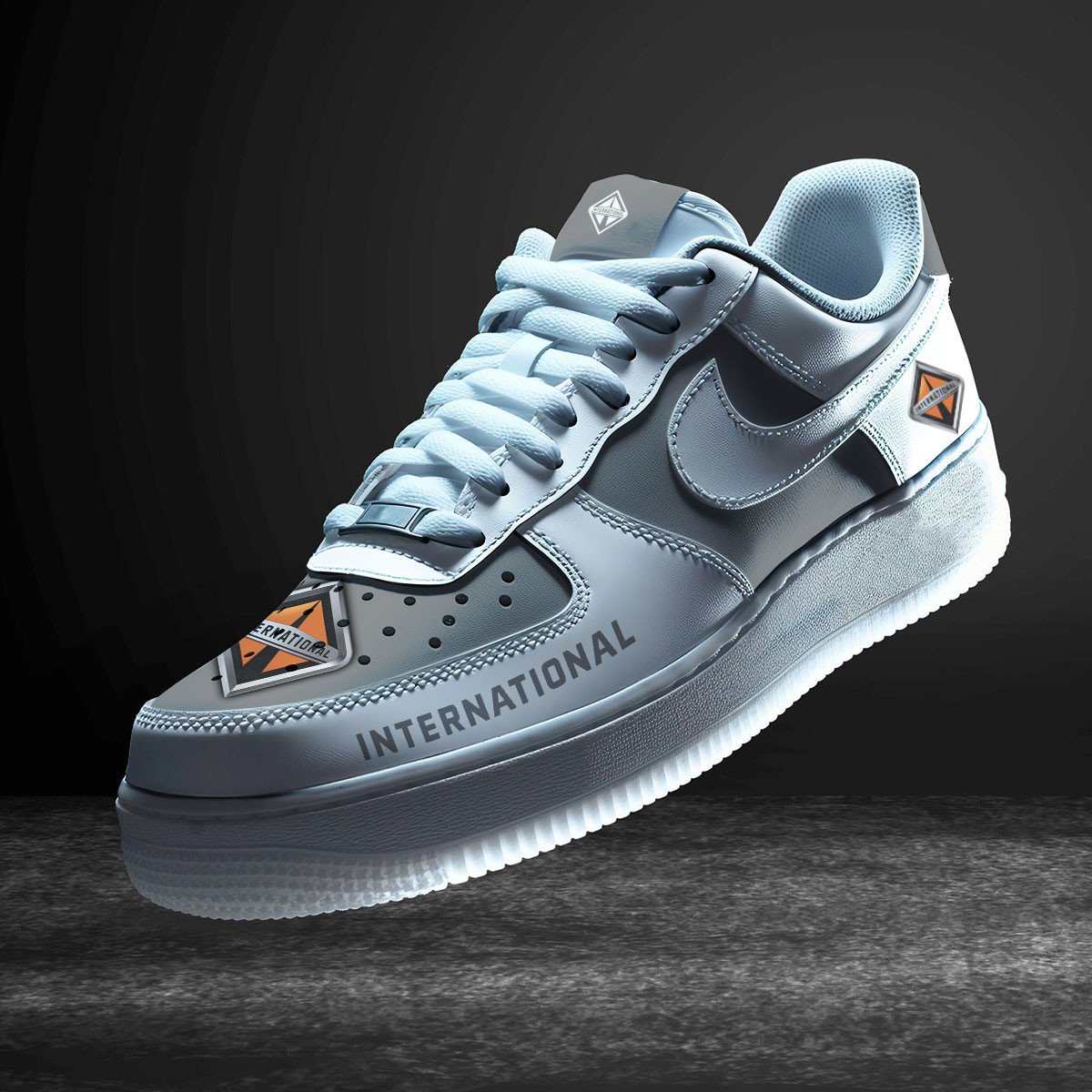 International Air Low Top Sneakers Shoes For Men And Women Custom AF1 Embossed