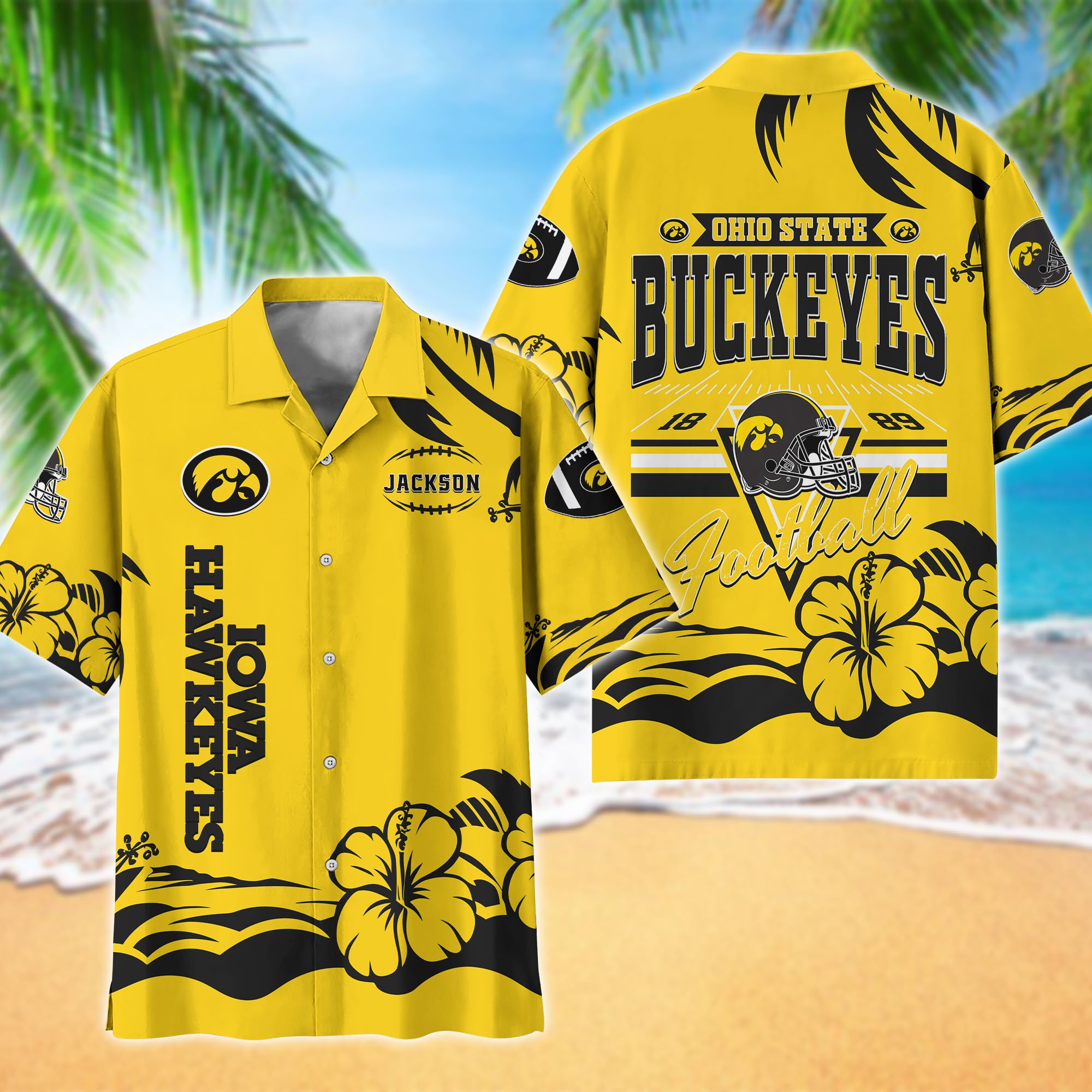 Iowa Hawkeyes Hawaiian Shirt Personalized Your Name, Sports Gifts For Fans, Sport Team Hawaii Shirt, Sports Lover Gifts