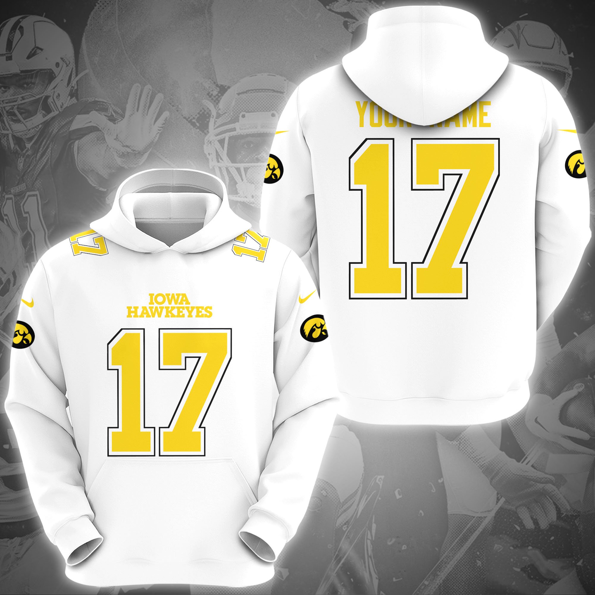 Iowa Hawkeyes Hoodie Custom Name And Number, Sport Gifts, Fan Gifts