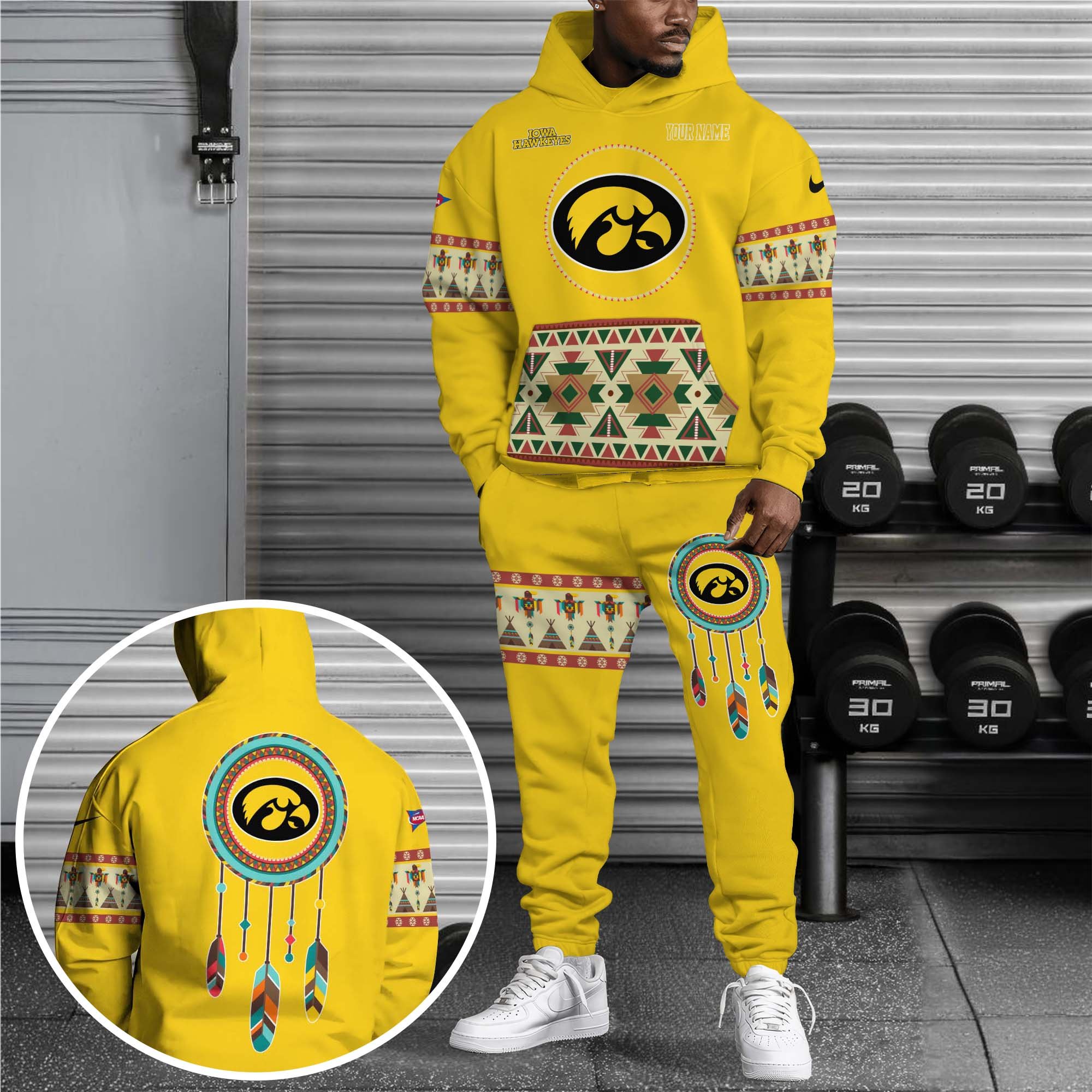 Iowa Hawkeyes Hoodie Sweatpants Set Custom Your Name, Sport Hoodie Sweatpants Set, Sport Gifts For Fan