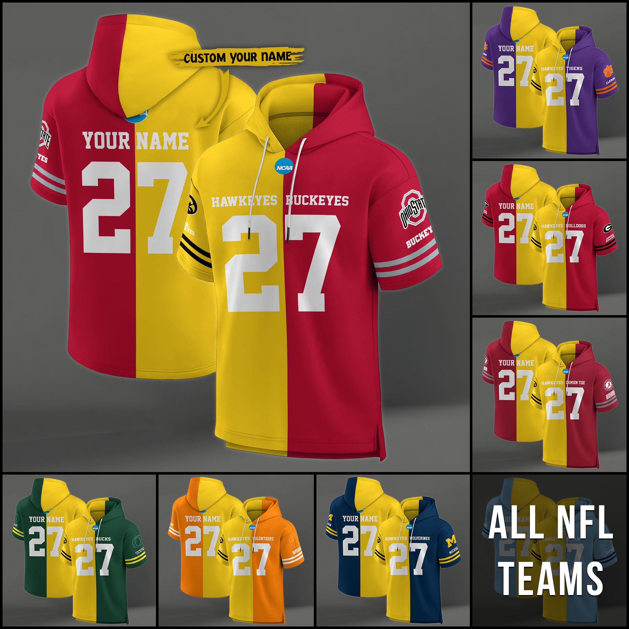 Iowa Hawkeyes House Divided Hoodie Custom Name, Number And Team, Hoodie For Football Fans