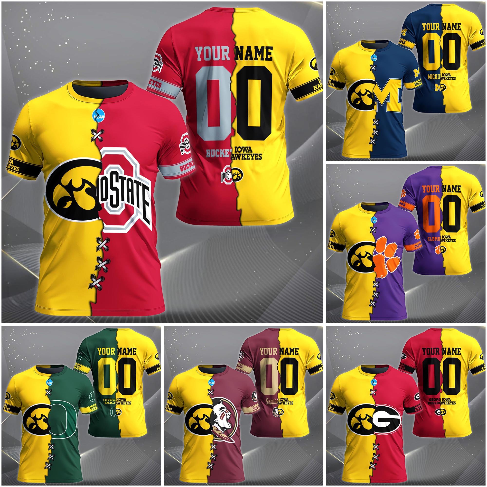 Iowa Hawkeyes House Divided T-Shirt Custom Name 2025 Version, Year And Team, Sport Shirts For Fan