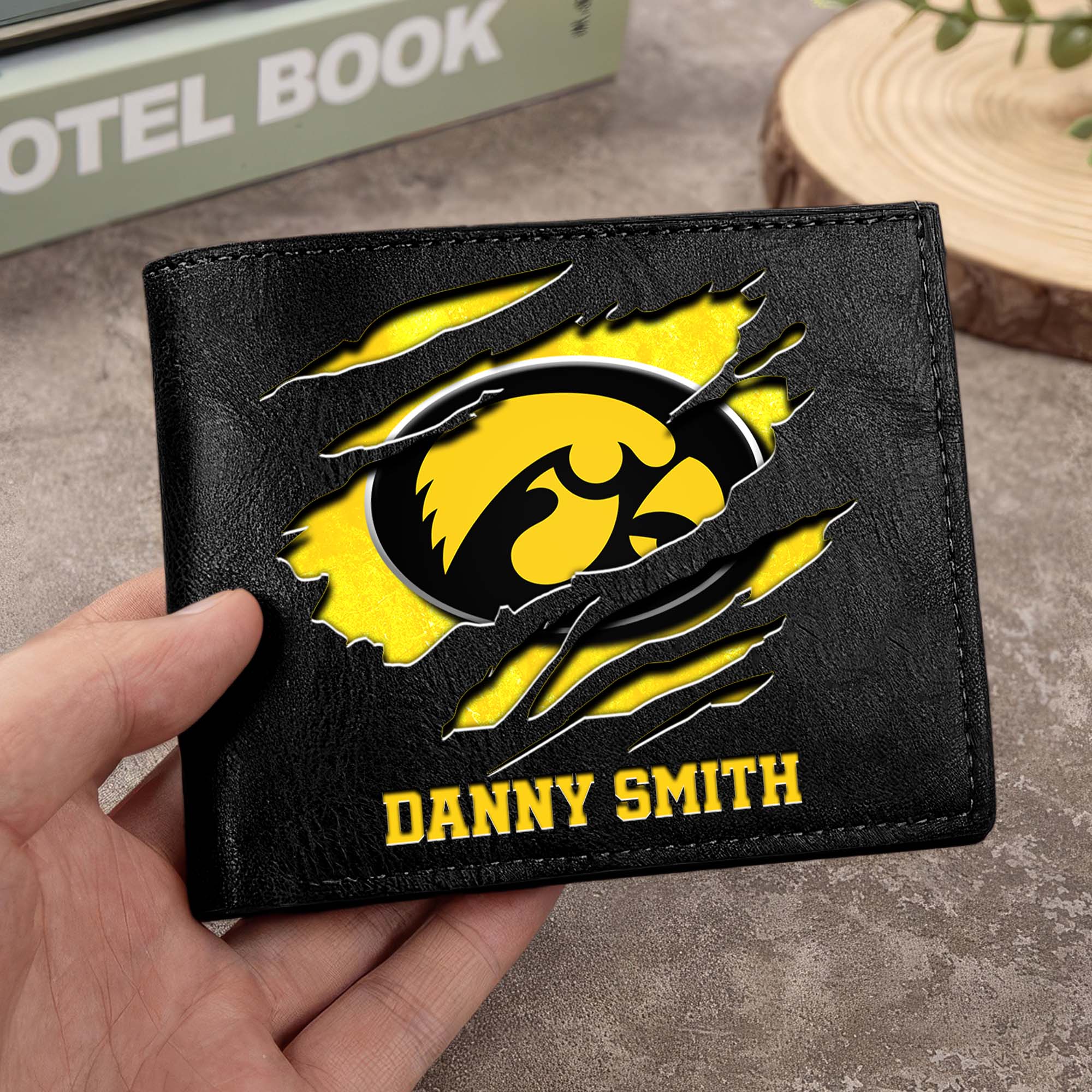 Iowa Hawkeyes Men Wallet Custom Your Name, Football Team Men Wallet For Fans, Gifts For Football Lovers