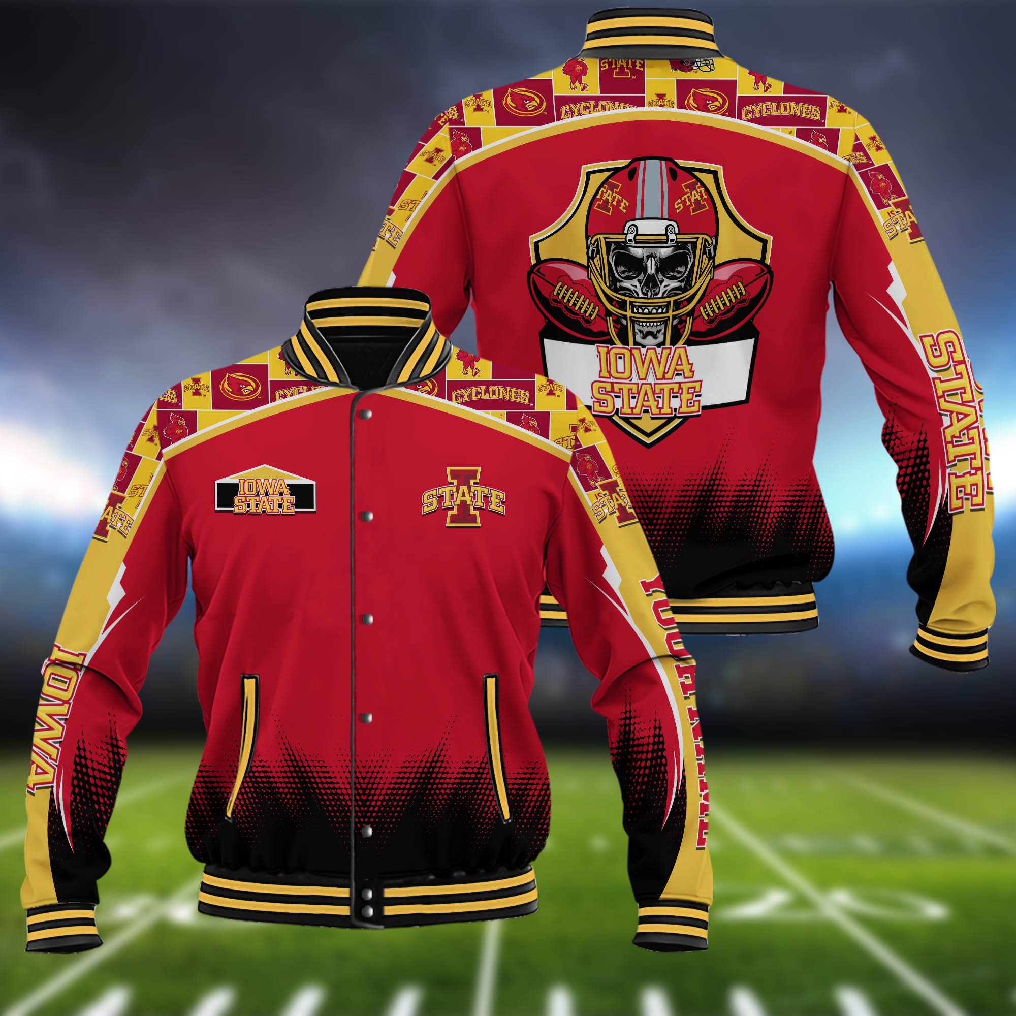 Iowa State Cyclones Baseball Jacket Custom Name, Sport Team Jacket, Sport Gifts 