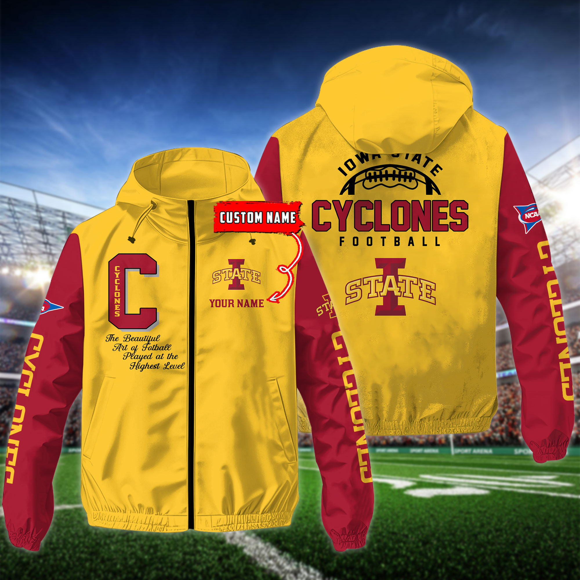 Iowa State Cyclones NCAA Personalized Style Windbreaker Jacket For Fans
