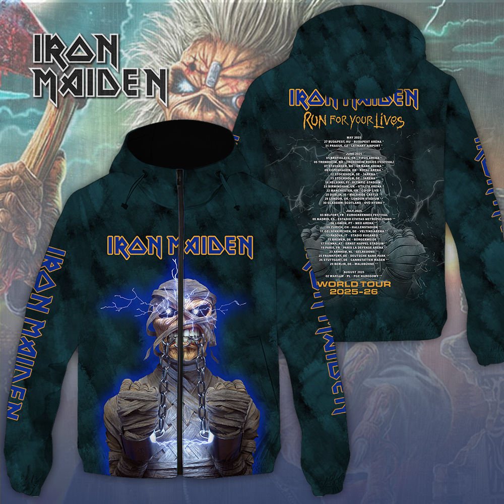 Iron Maiden Music Style Windbreaker Jacket For Fans