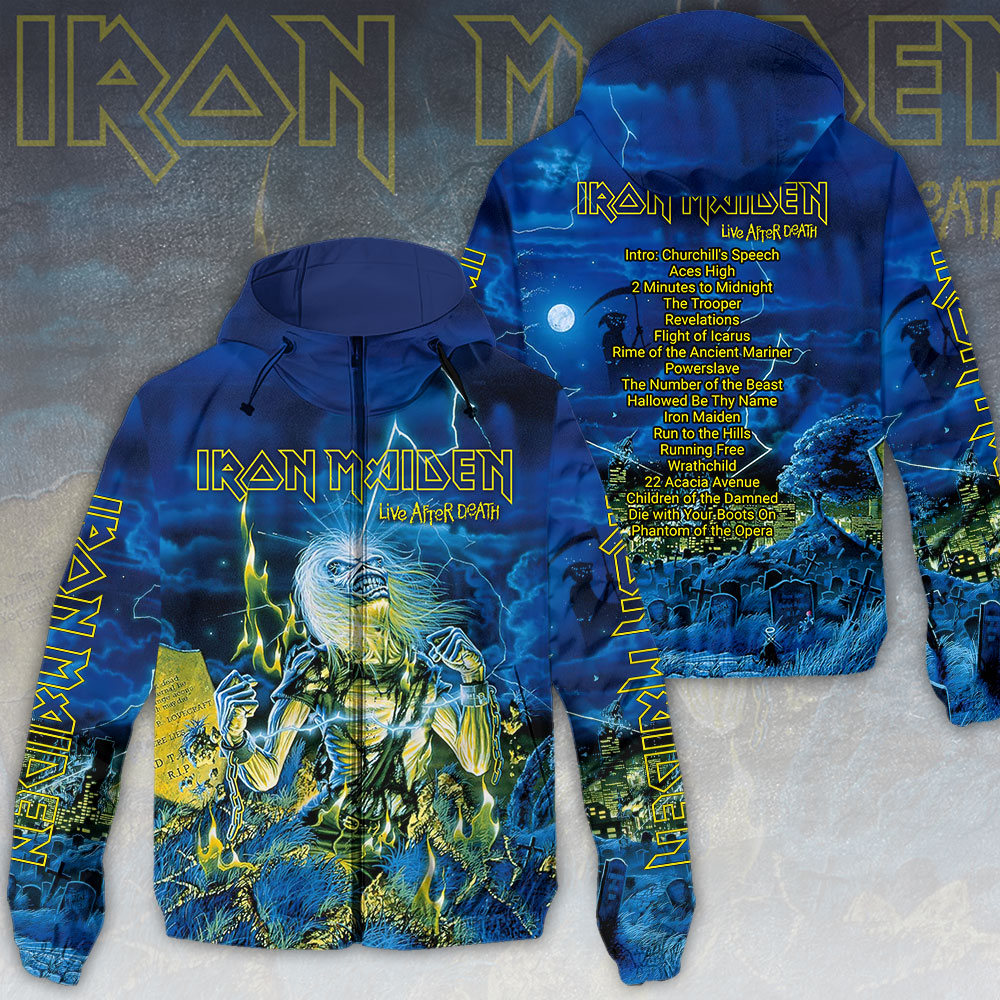 Iron Maiden Music Style Windbreaker Jacket For Fans