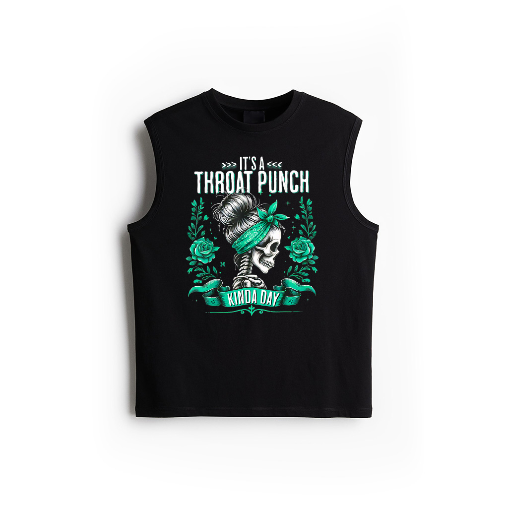 It's A Throat Punch Kind Of Day Flowers Skeleton Women's Tank Top