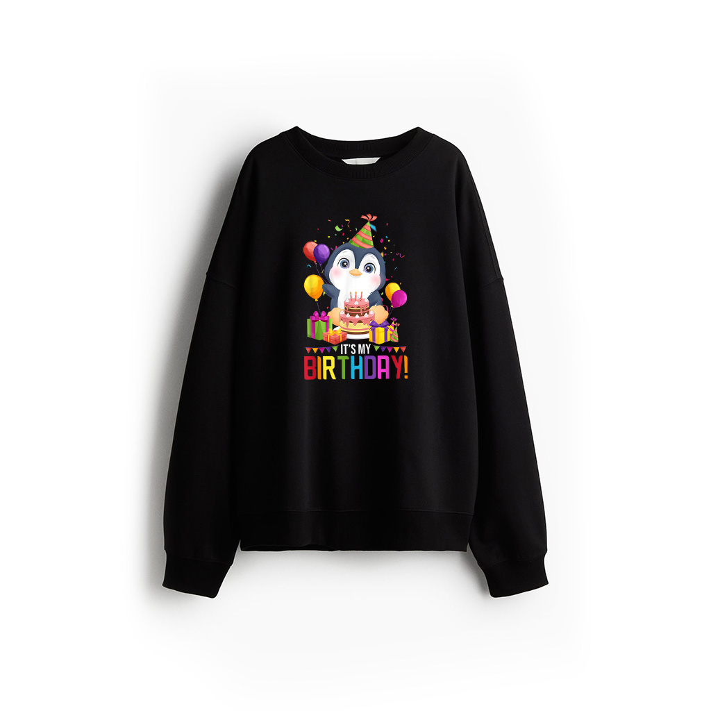 It's My Birthday Shirt For Women Girls Penguin Birthday Gift Sweatshirt