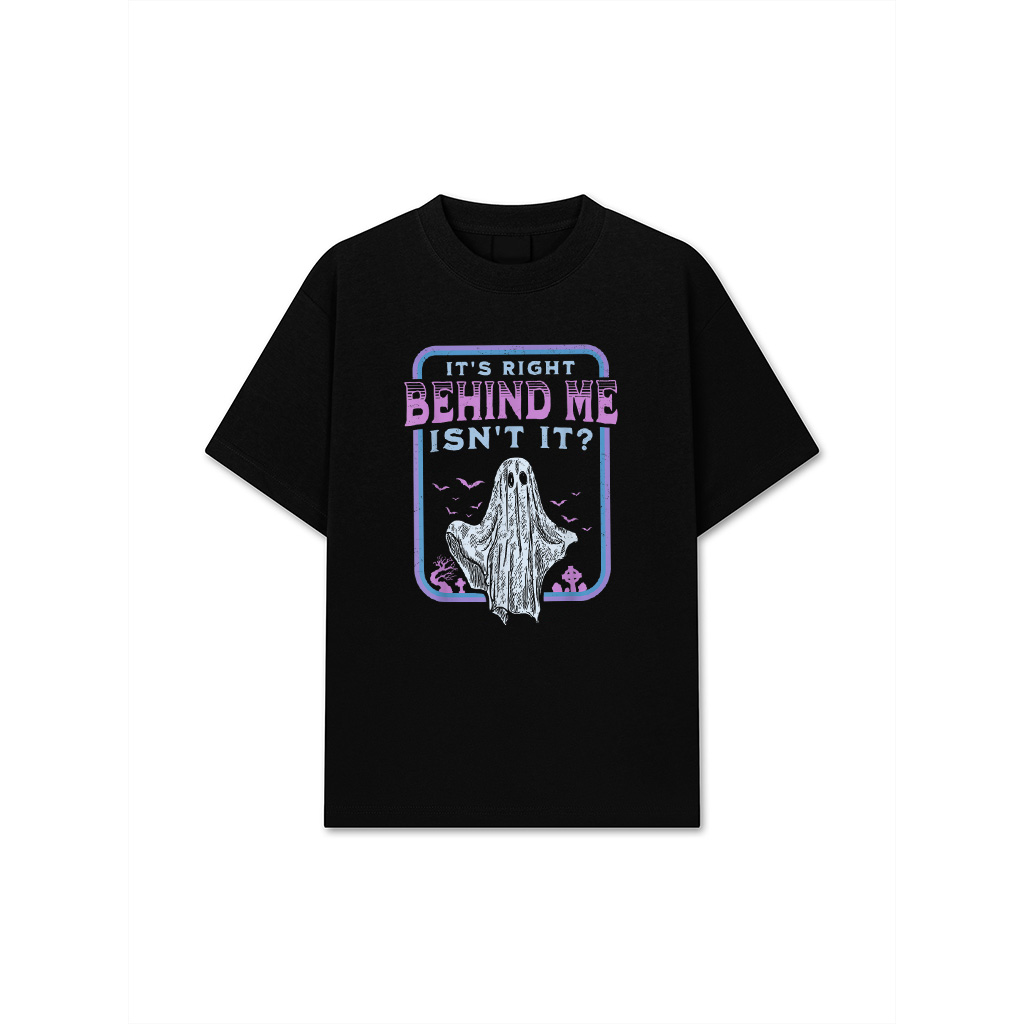 It's Right Behind Me Isn't It Paranormal Ghost Hunting Retro T-Shirt