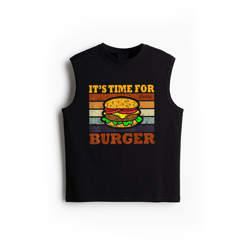 It's Time For Burger Retro Vintage Fastfood Tank Top