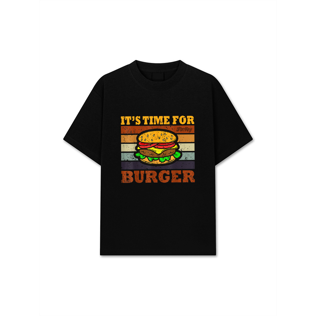 It's Time For Burger Retro Vintage Fastfood T-Shirt