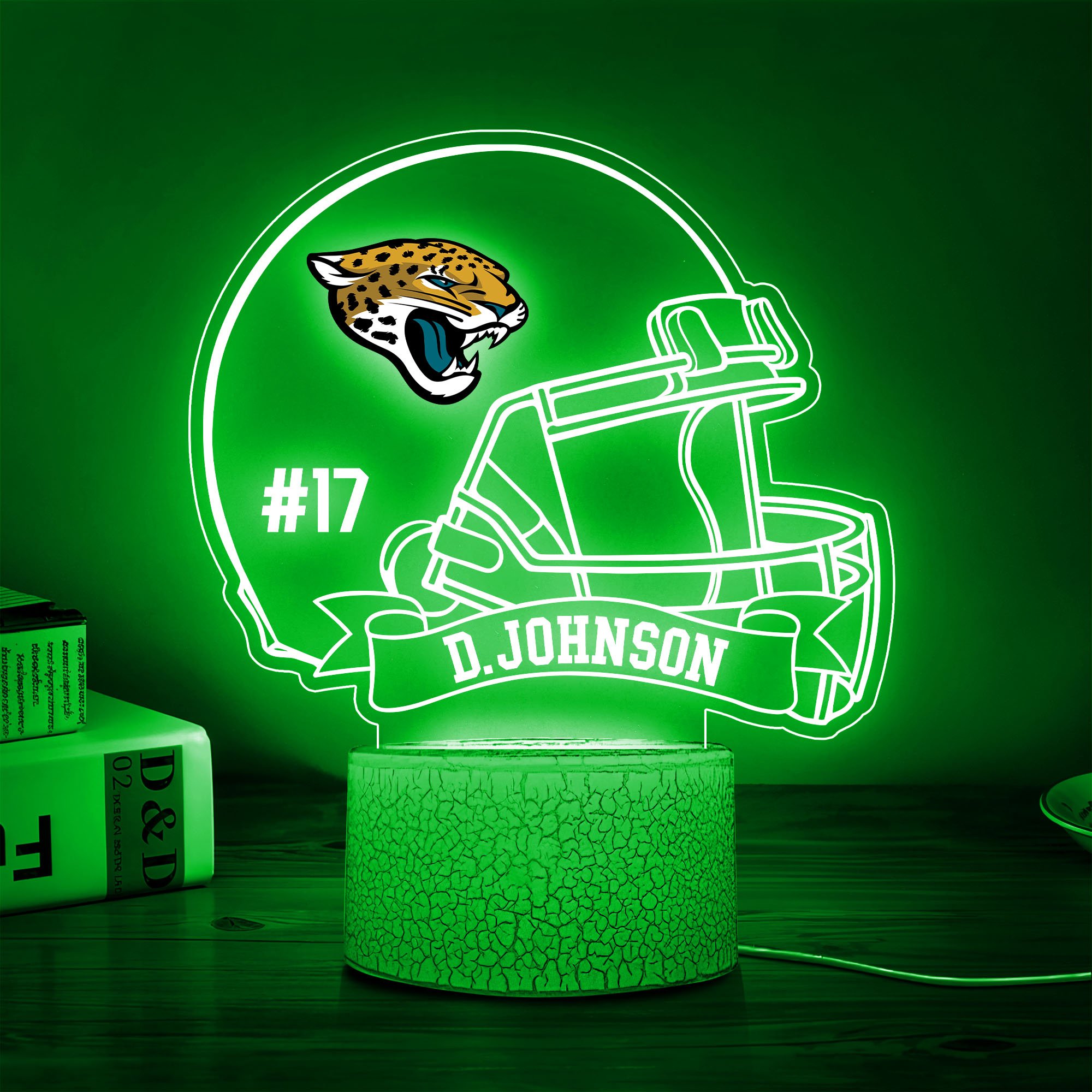 Jacksonville Jaguars 3D Led Lamp Custom Name And Number, Sport Lamp, Home Decor 