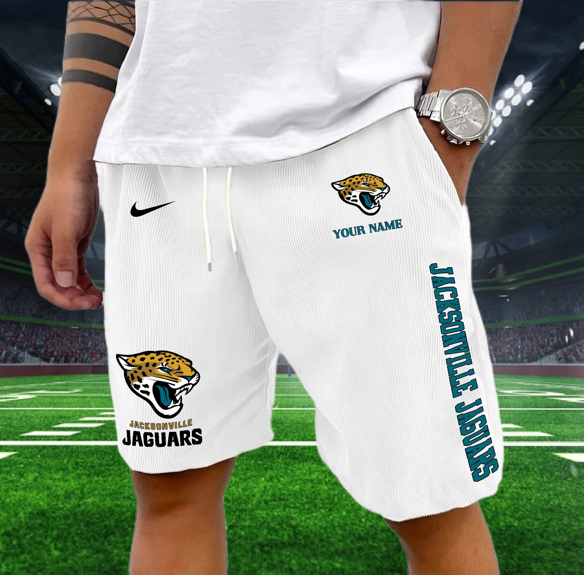 Jacksonville Jaguars Corduroy Shorts Custom You Name, Sport Corduroy Shorts, Gifts For Fan