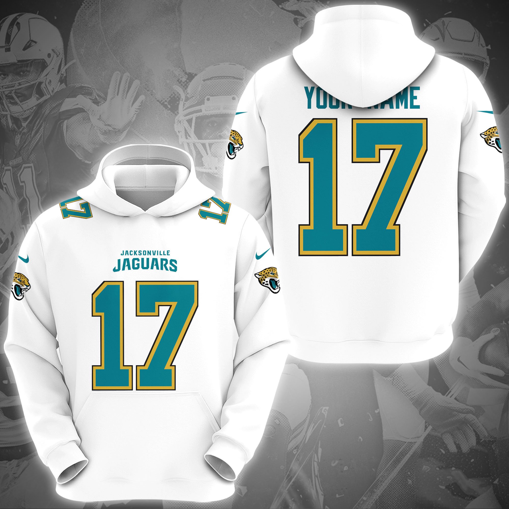 Jacksonville Jaguars Hoodie Custom Name And Number, Sport Gifts, Fan Gifts