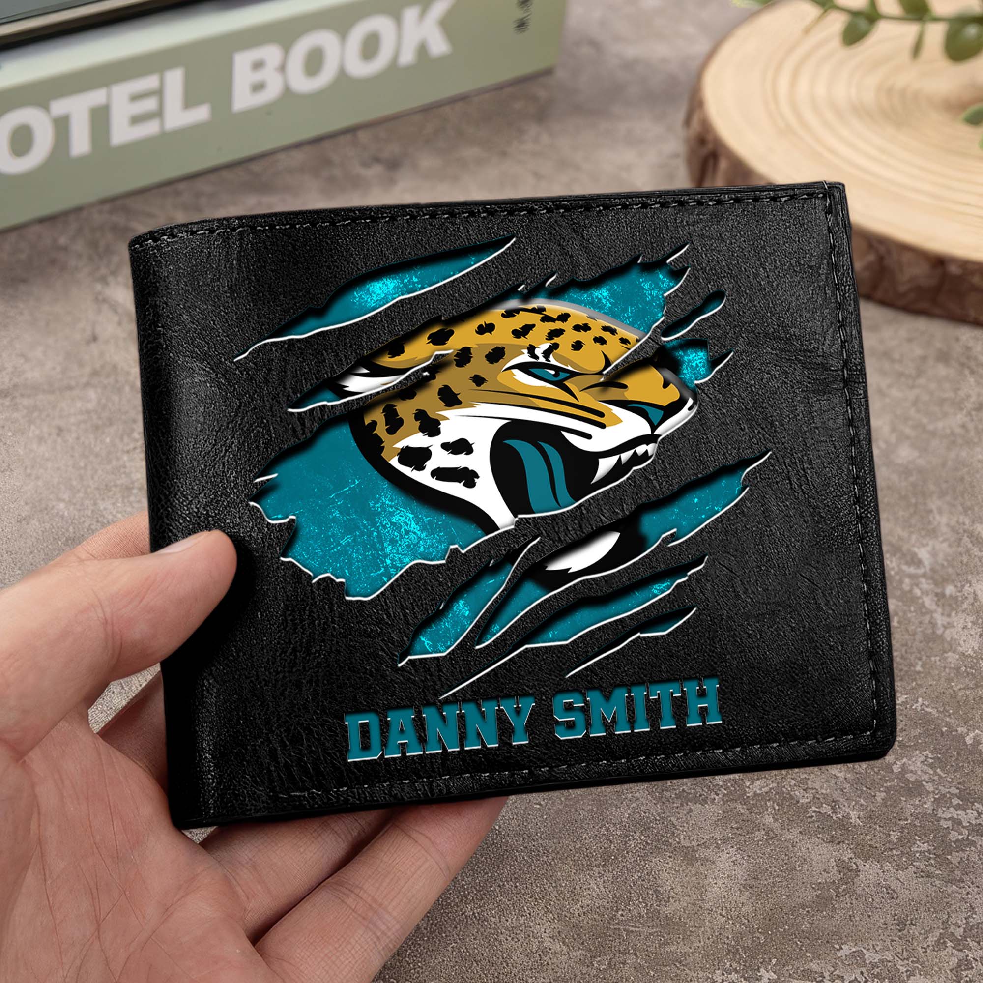 Jacksonville Jaguars Men Wallet Custom Your Name, Football Team Men Wallet For Fans, Gifts For Football Lovers