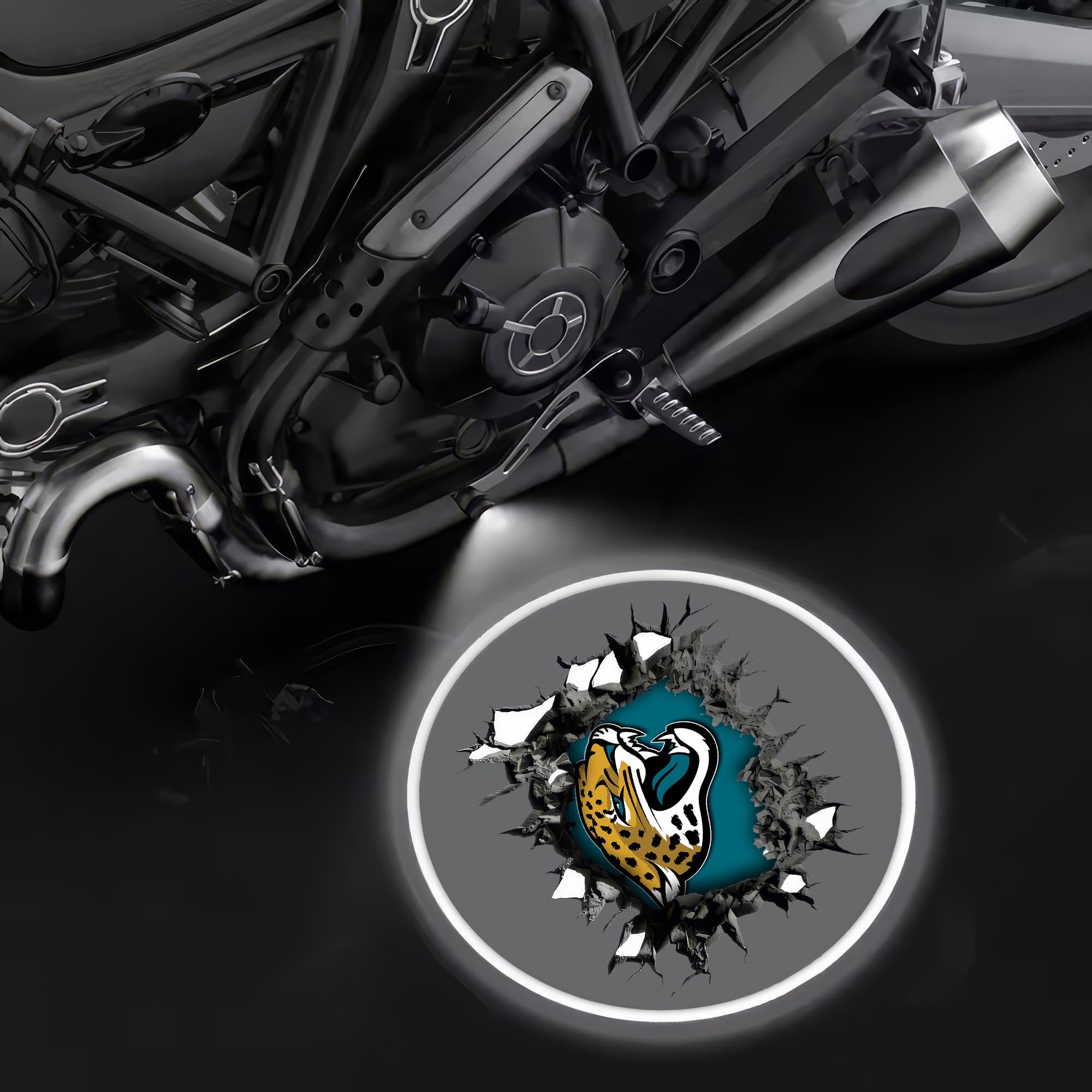 Jacksonville Jaguars Motorcycle Projection Lamp Light, Gifts For Fan