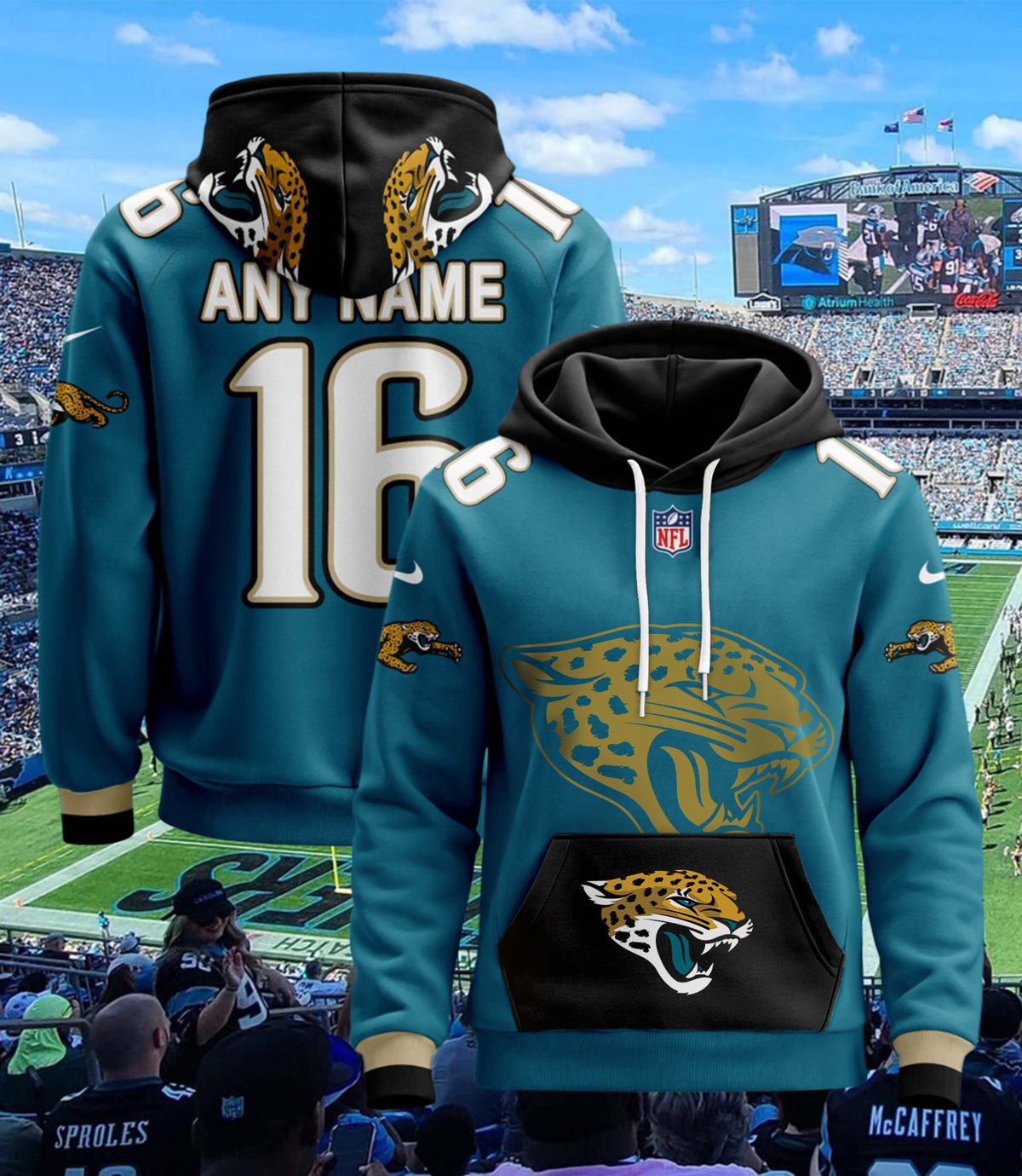 Jacksonville Jaguars NFL Custom Name And Number Unisex Hoodie BHD1107