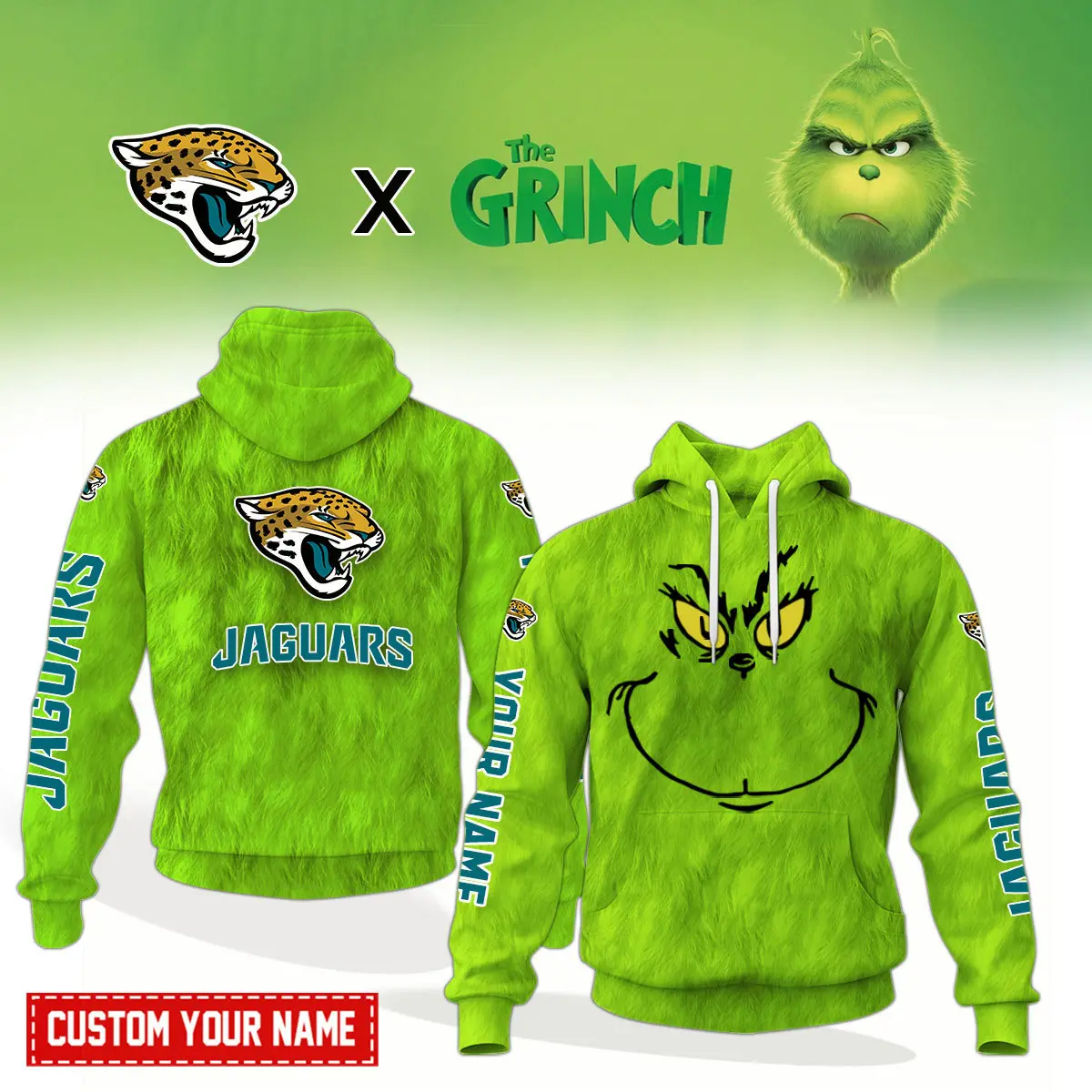 Jacksonville Jaguars NFL Funny Grinch Christmas Hoodie Gift For Fans CWL1114