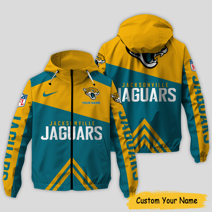 Jacksonville Jaguars NFL Personalized Style Windbreaker Jacket For Fans