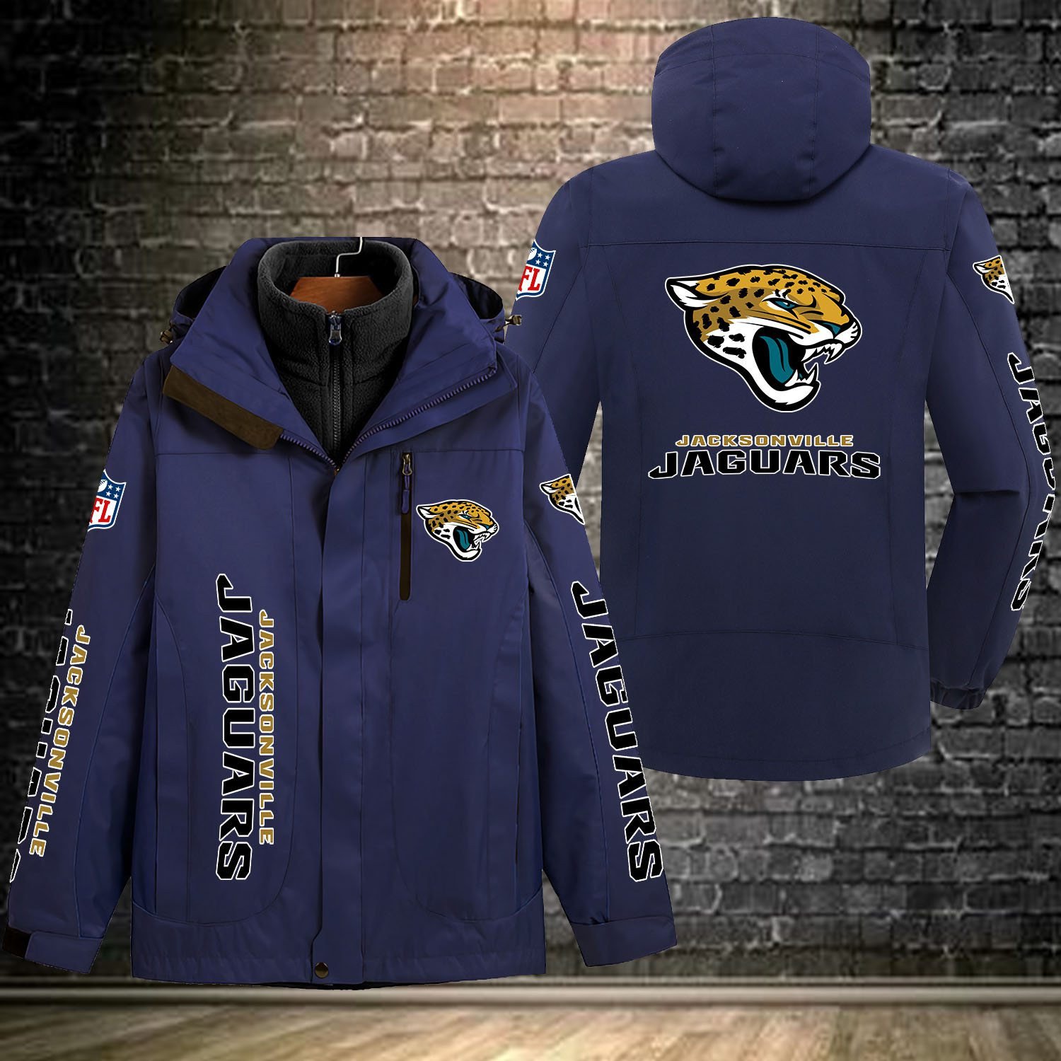 Jacksonville Jaguars NFL Personalized Windbreaker Jacket For Fan