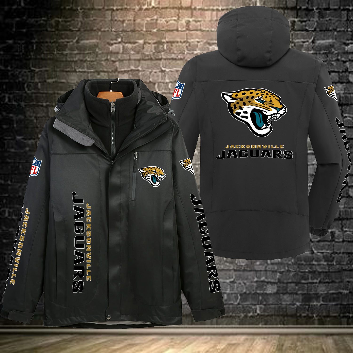 Jacksonville Jaguars NFL Personalized Windbreaker Jacket For Fan