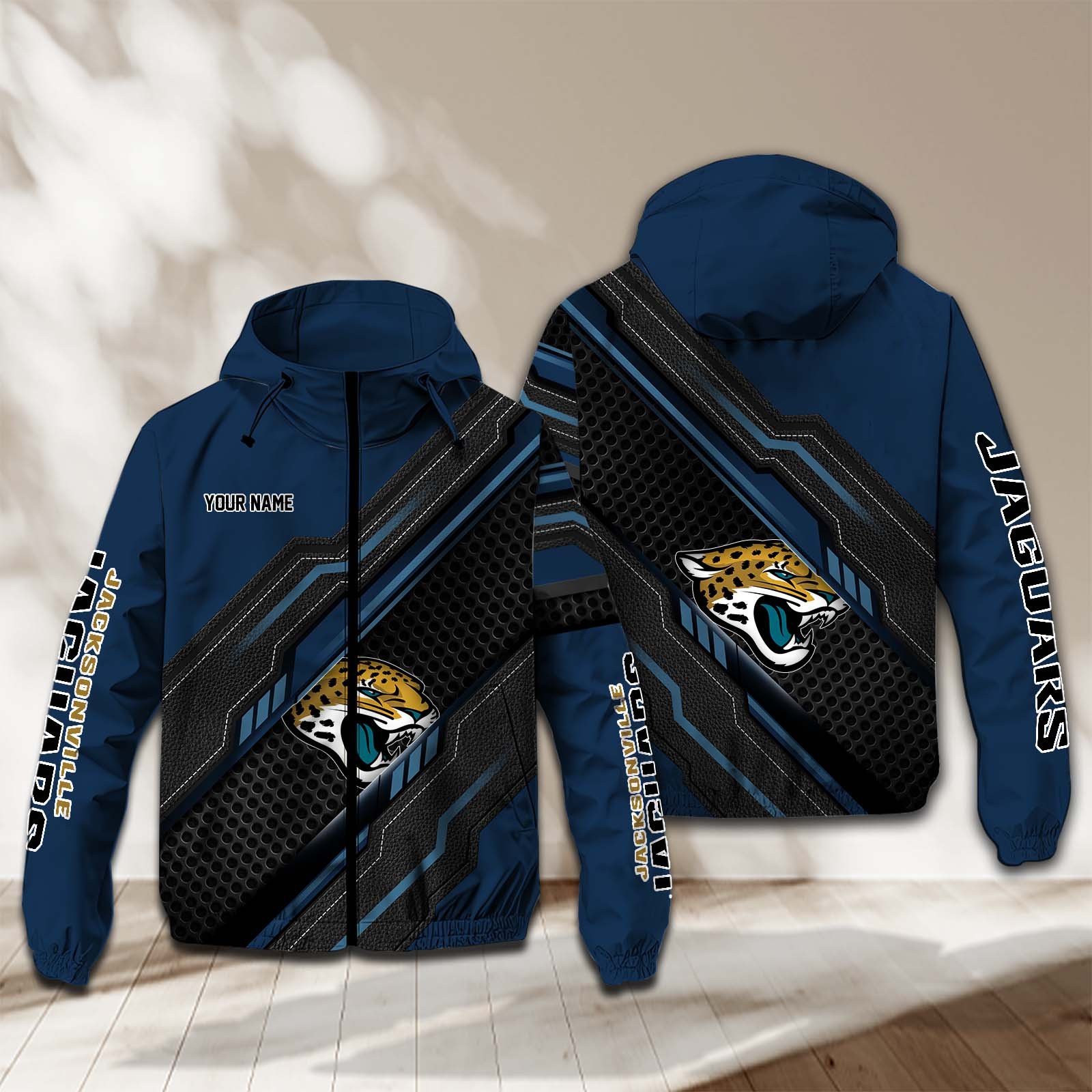 Jacksonville Jaguars NFL Personalized Windbreaker Jacket For Fan