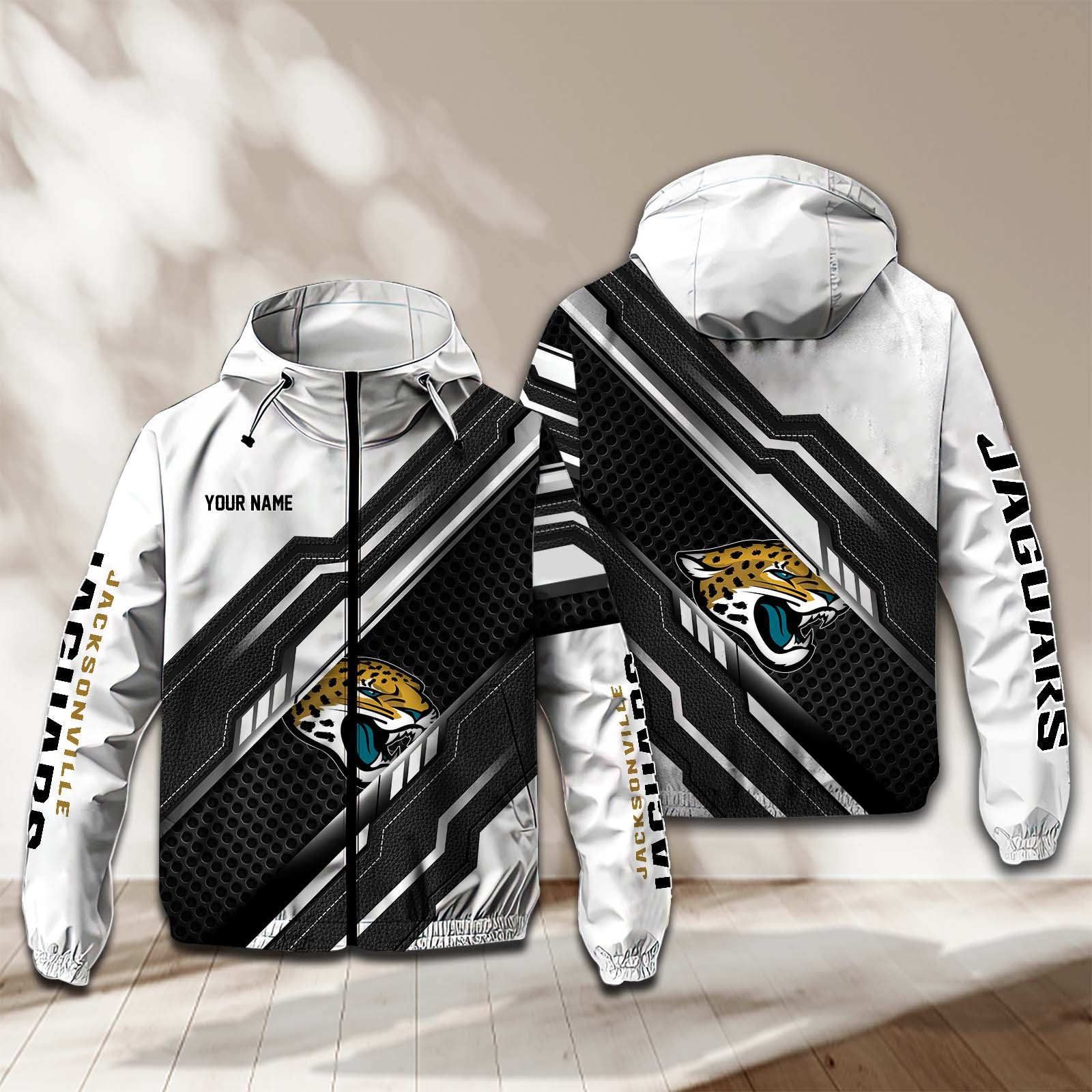 Jacksonville Jaguars NFL Personalized Windbreaker Jacket For Fan