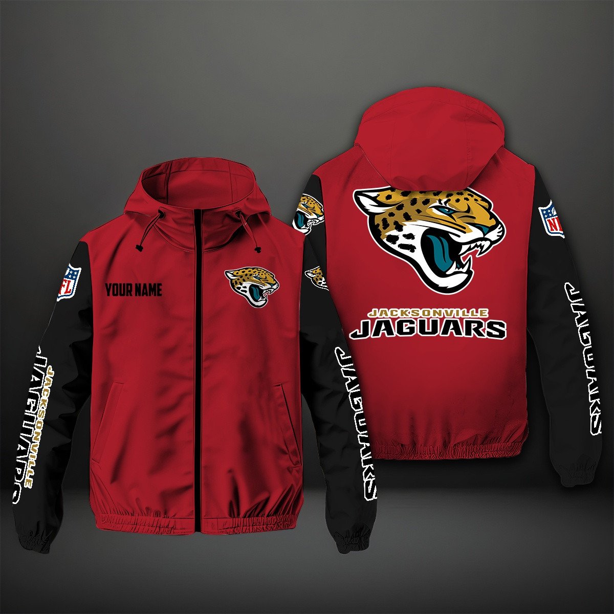 Jacksonville Jaguars NFL Personalized Windbreaker Jacket For Fan