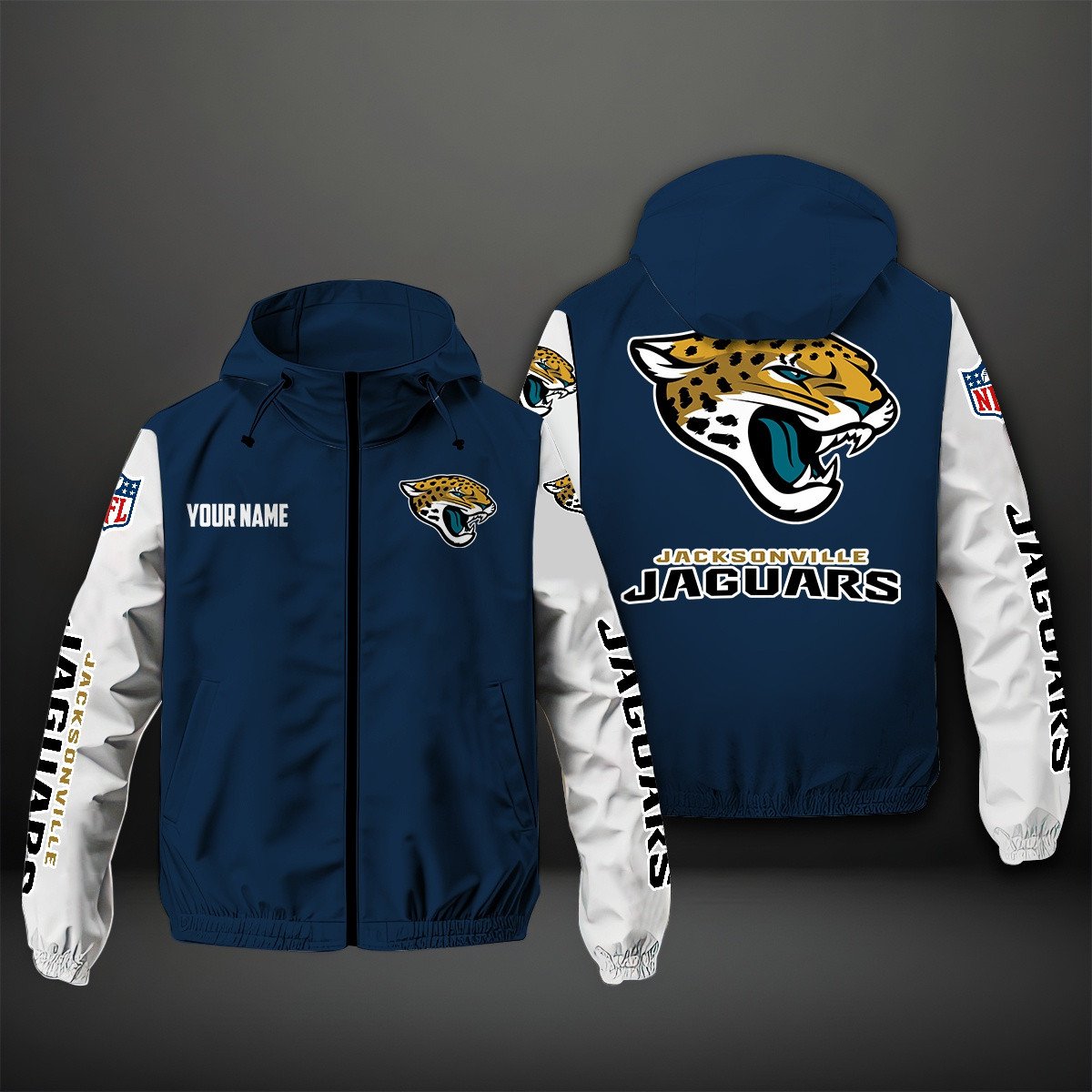 Jacksonville Jaguars NFL Personalized Windbreaker Jacket For Fan
