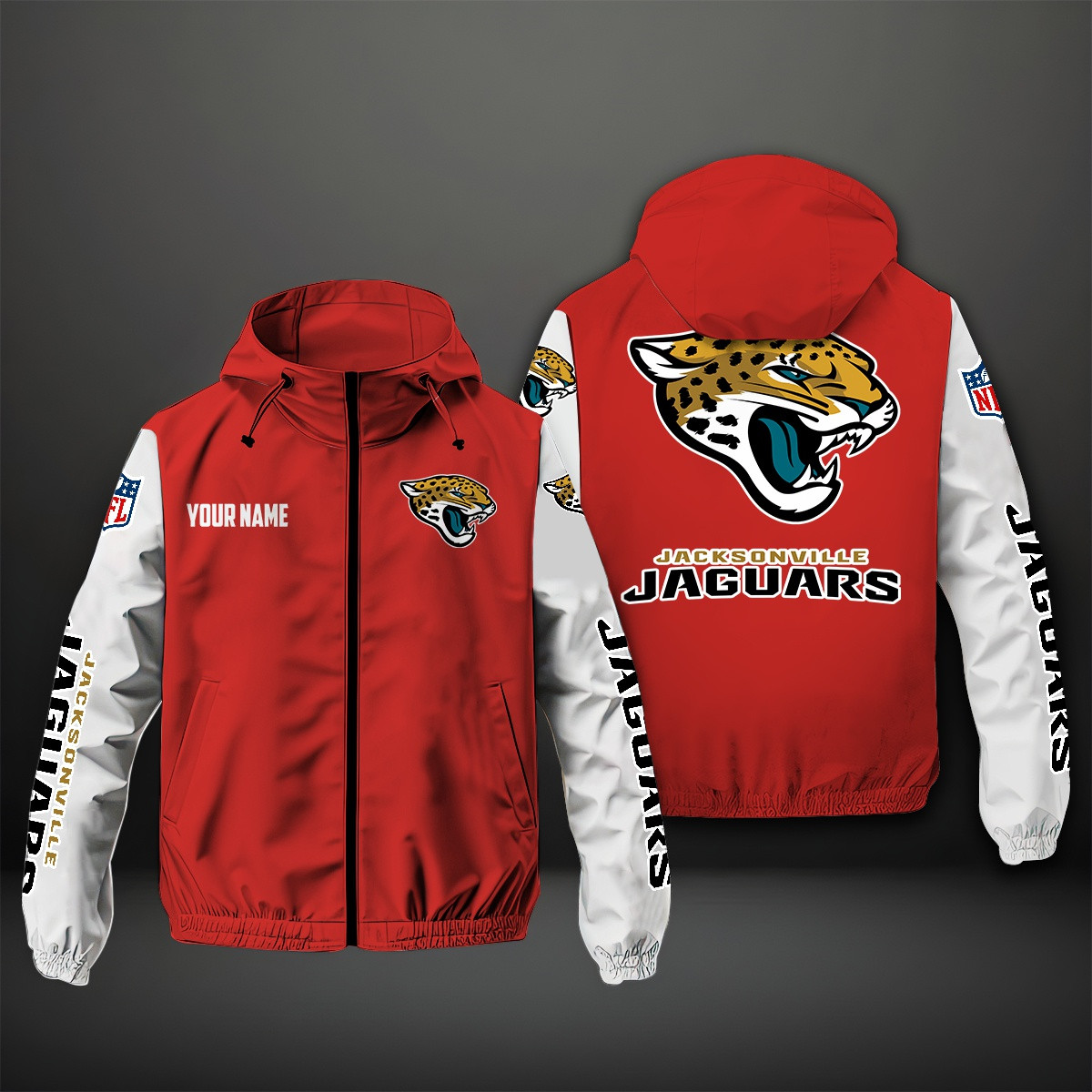 Jacksonville Jaguars NFL Personalized Windbreaker Jacket For Fan