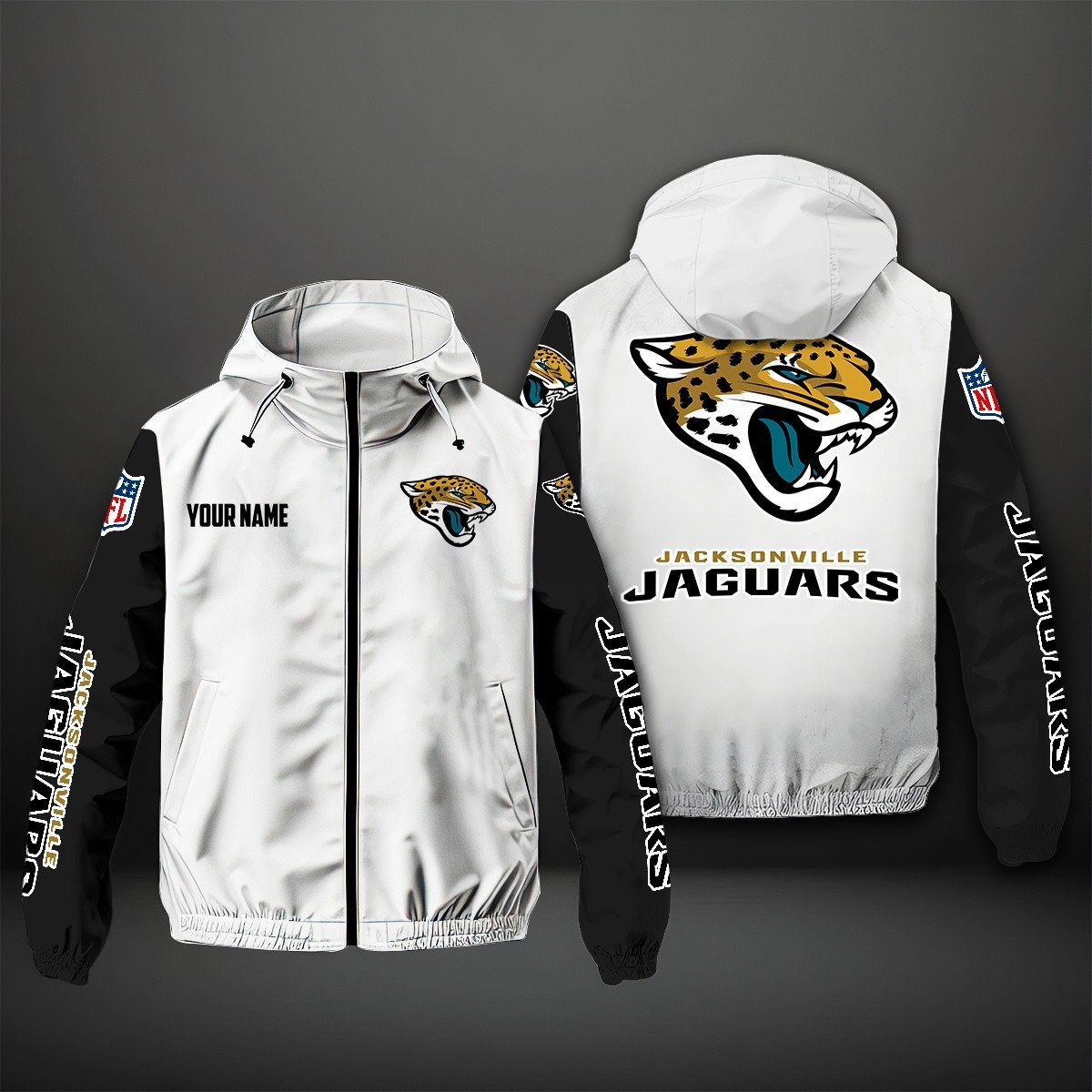 Jacksonville Jaguars NFL Personalized Windbreaker Jacket For Fan