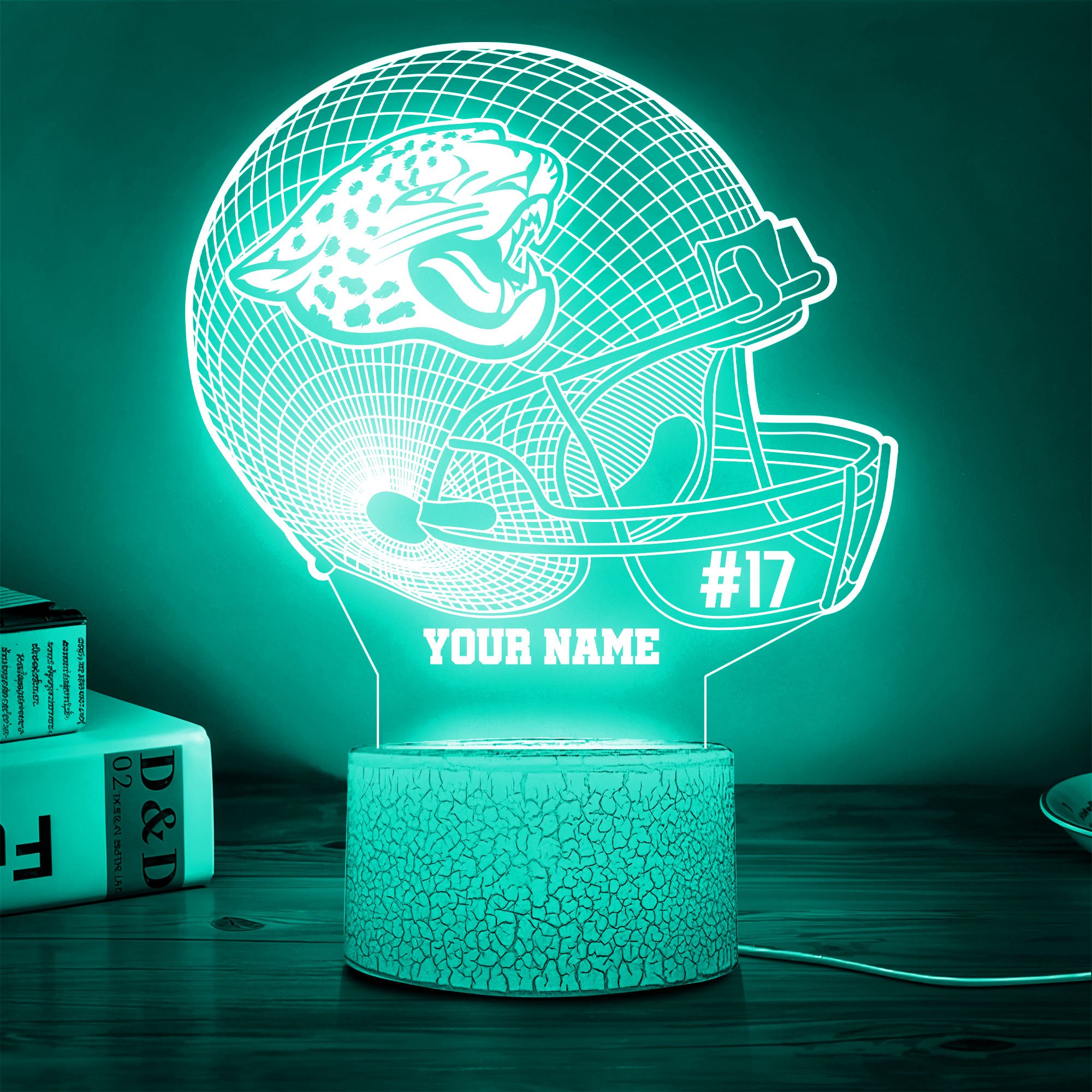 Jacksonville Jaguars Team 3D Led Lamp Custom Name And Year, Sport Lamp, Home Decor 