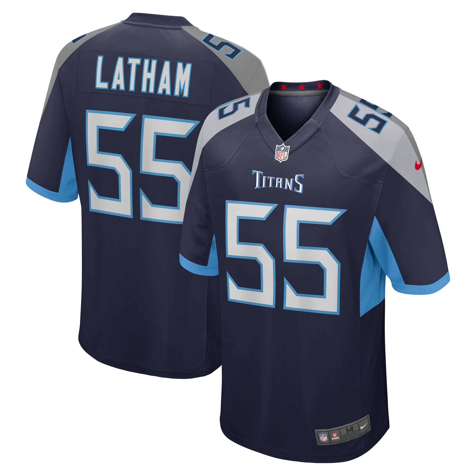 JC Latham Tennessee Titans Nike Player Game Jersey   Navy