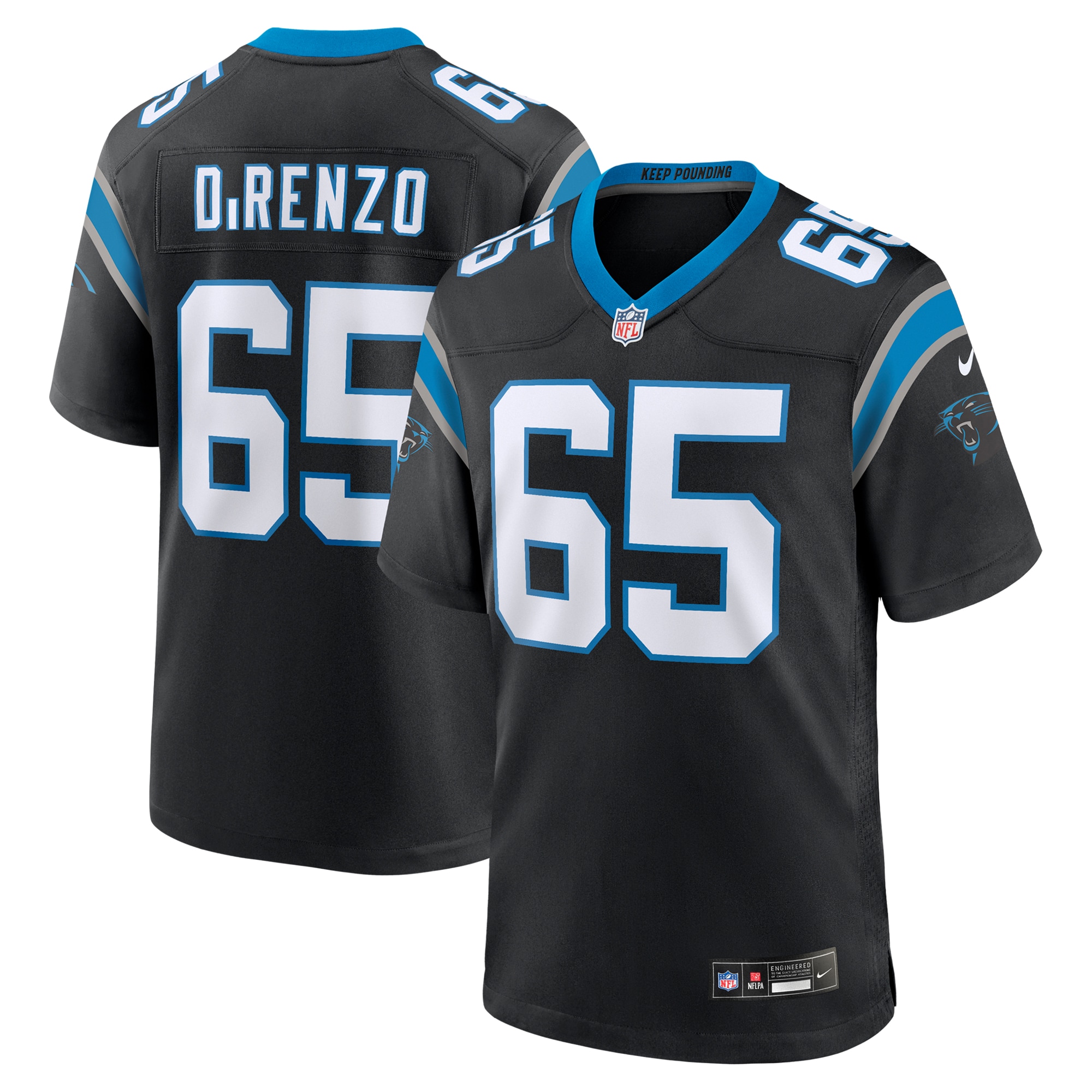 JD Direnzo Carolina Panthers Nike Game Jersey   Black
