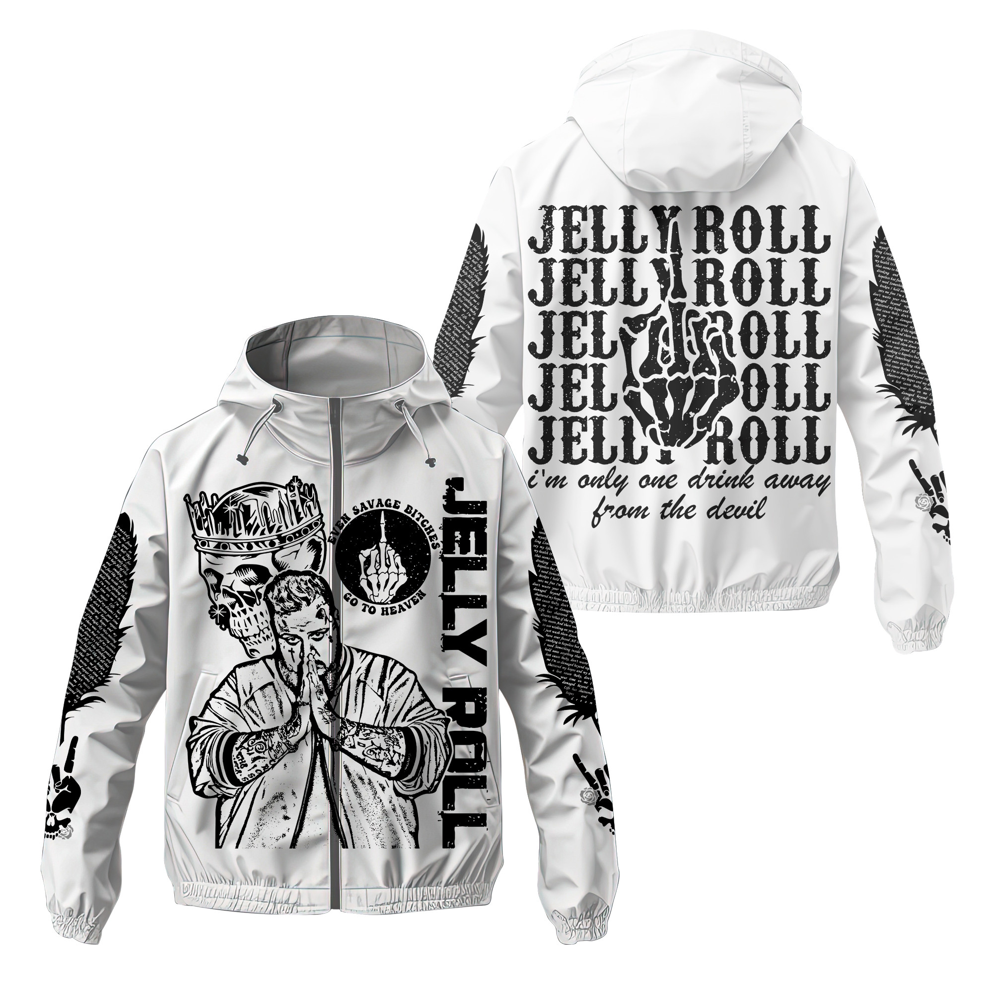 Jelly Roll Music Windbreaker Outdoor Jacket