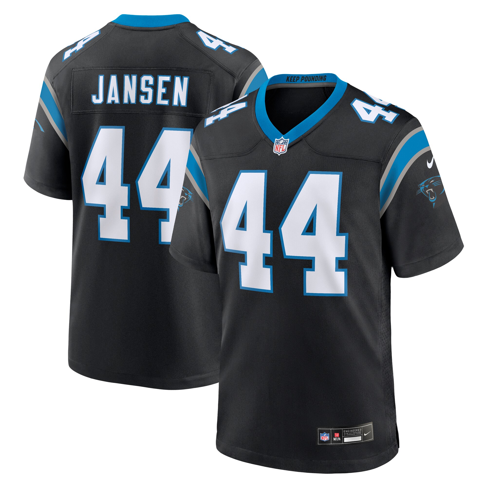 JJ Jansen Carolina Panthers Nike Team Game Jersey   Black