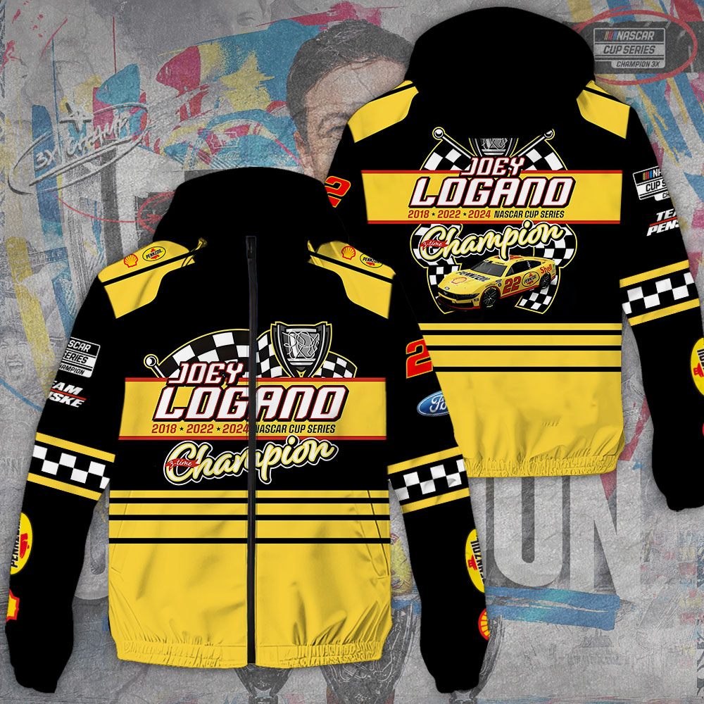 Joey Logano Racing F1 Style Windbreaker Jacket For Fans