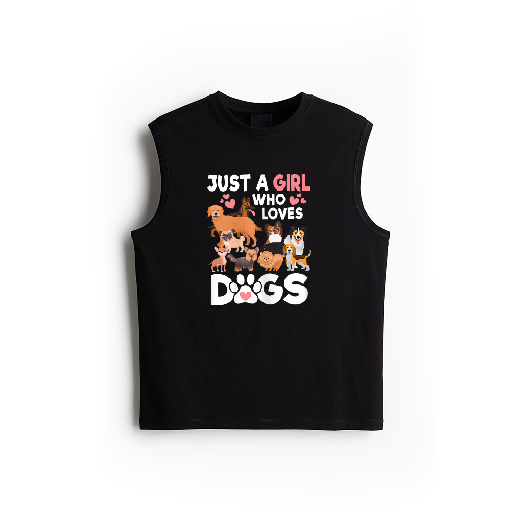 Just A Girl Who Loves Dogs Cute Dog Lover Girls Kids Tank Top