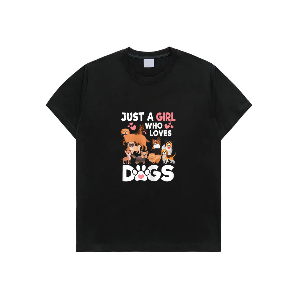 Just A Girl Who Loves Dogs Cute Dog Lover Girls Kids T-Shirt