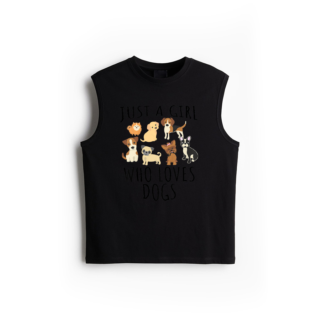 Just A Girl Who Loves Dogs  Funny Puppy Tank Top